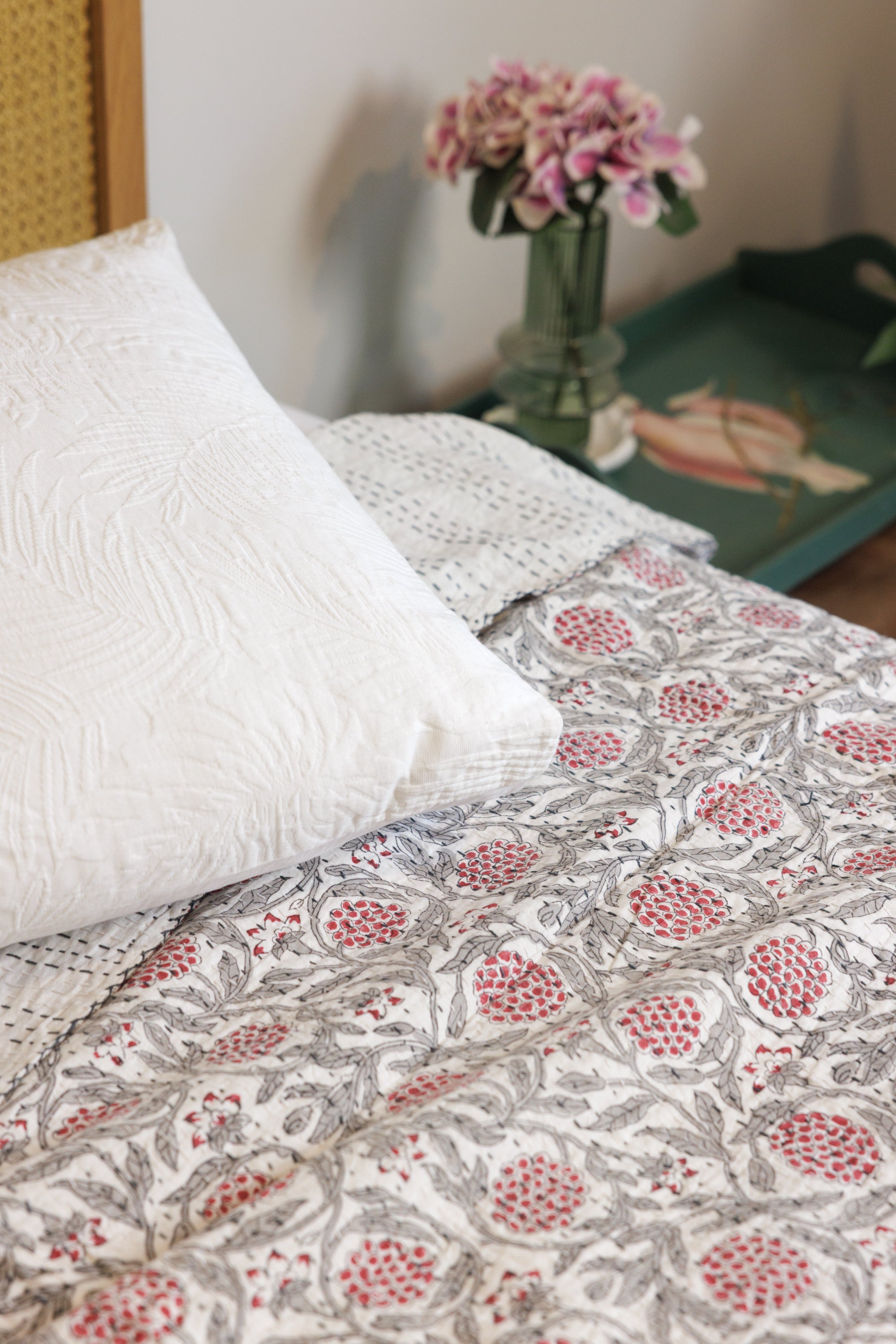 Kantha Quilt Vignoble Rouge