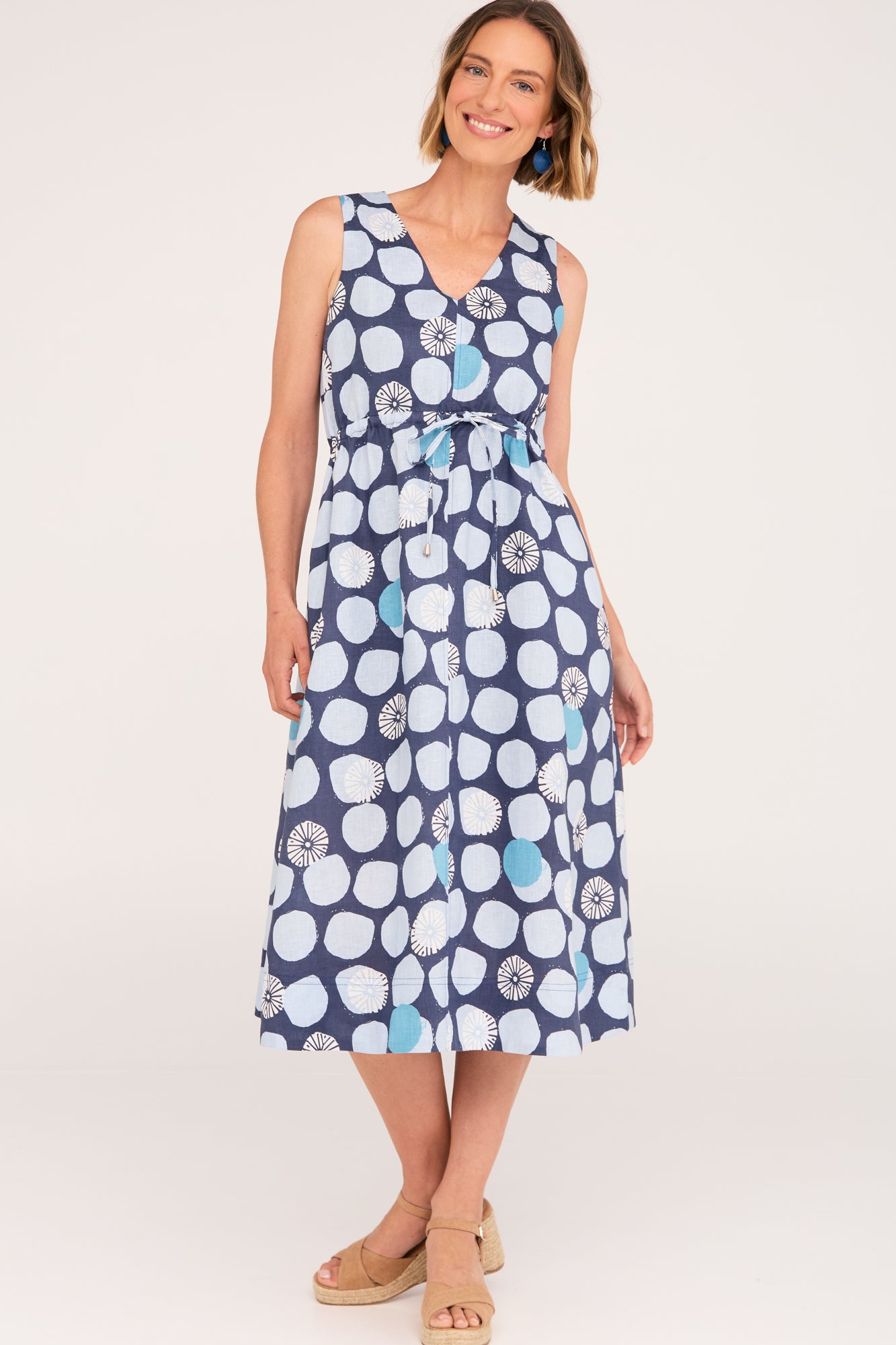 Anya Dress Indigo Wheel