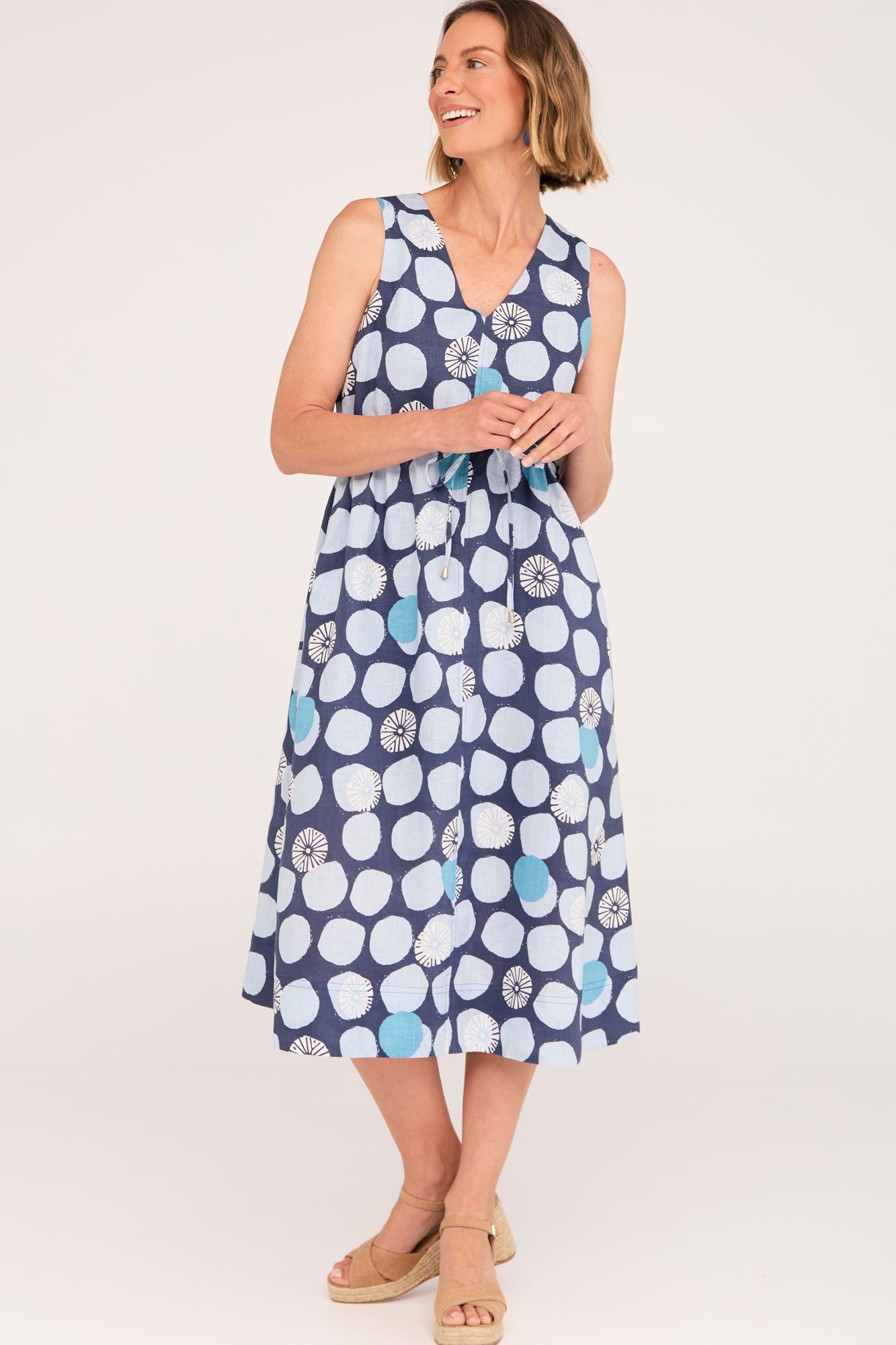Anya Dress Indigo Wheel