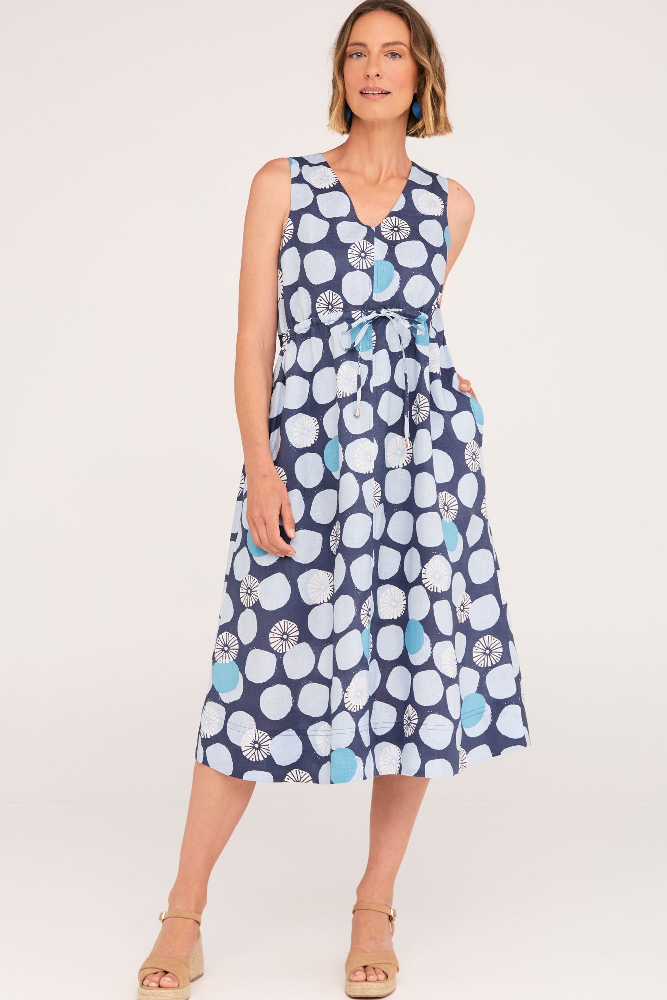 Anya Dress Indigo Wheel