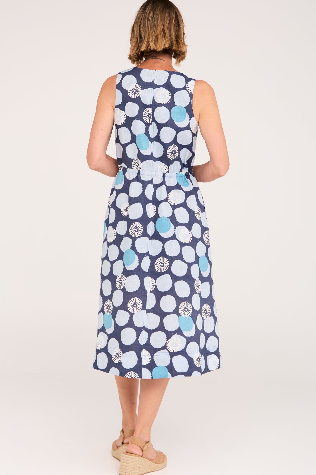 Anya Dress Indigo Wheel