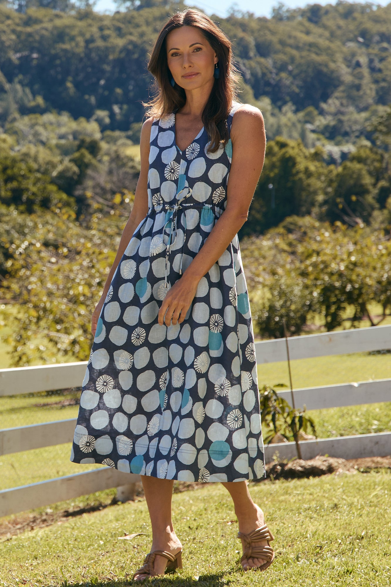 Anya Dress Indigo Wheel
