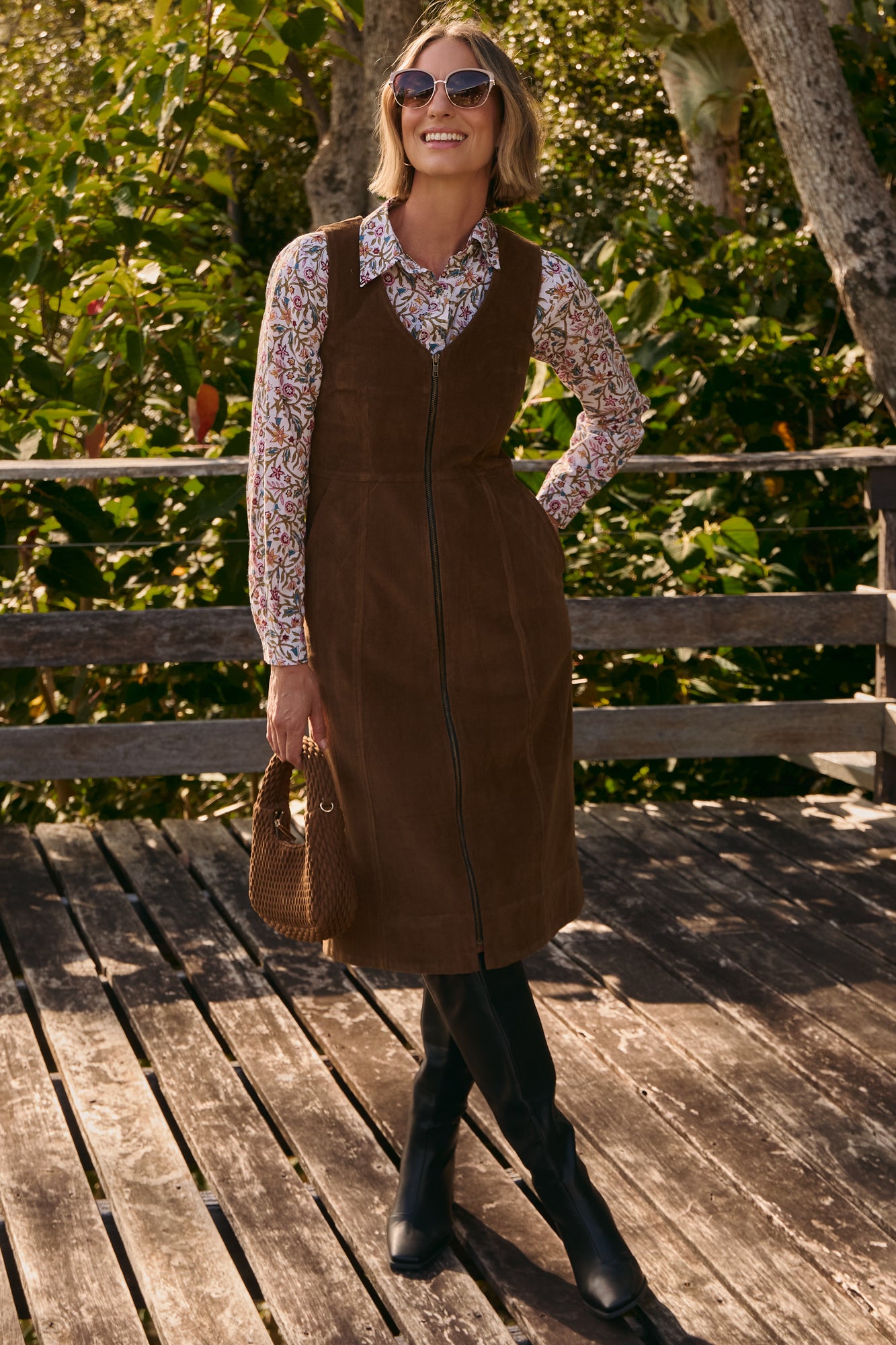 Ashton Pinafore Toffee Brown