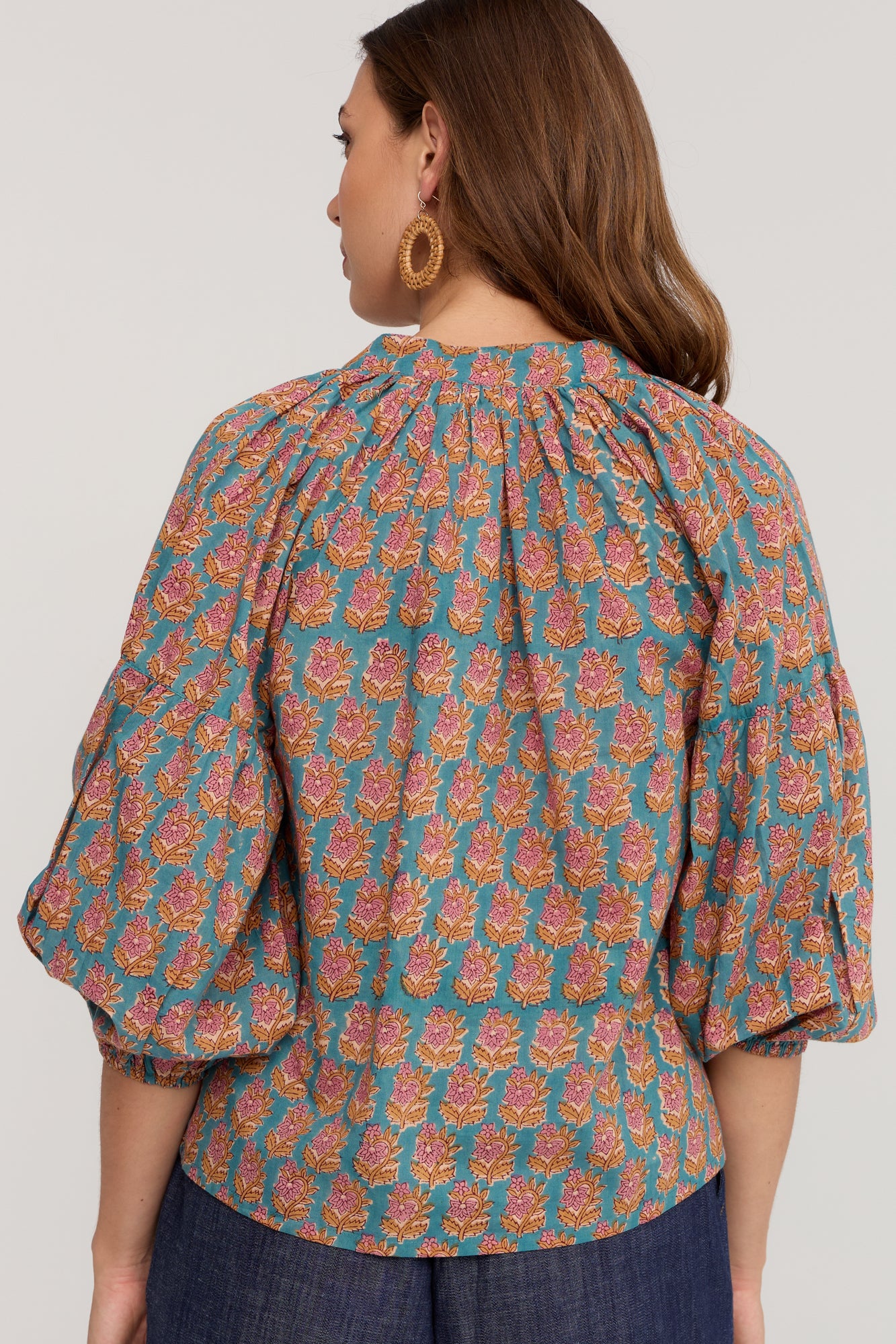 Carey Shirt Turquoise Meadow
