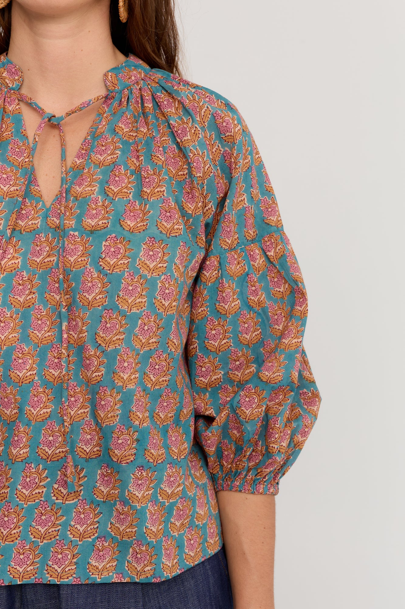 Carey Shirt Turquoise Meadow
