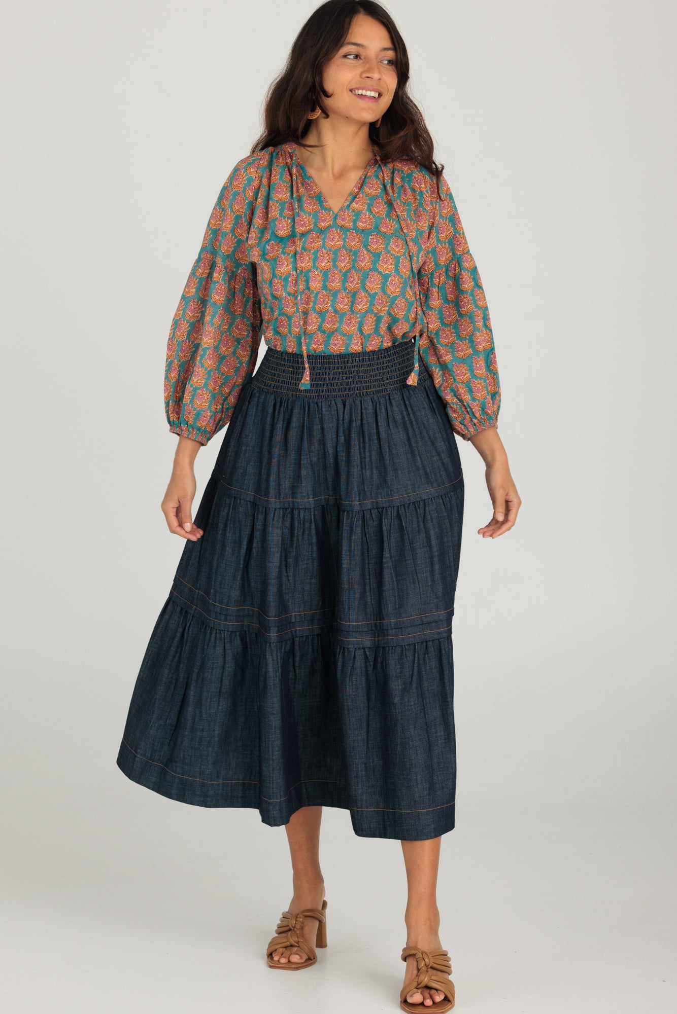 Carey Shirt Turquoise Meadow