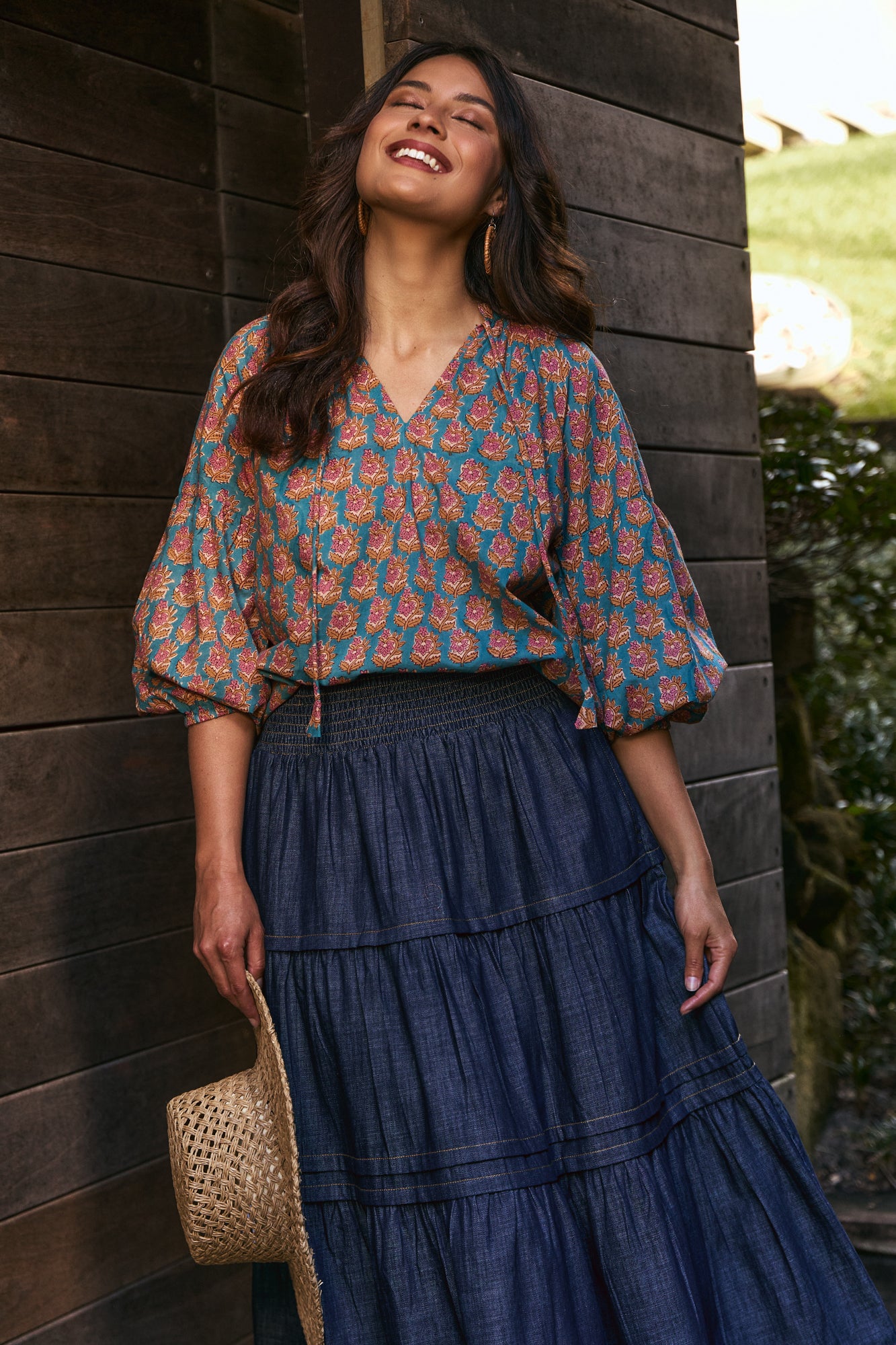 Carey Shirt Turquoise Meadow