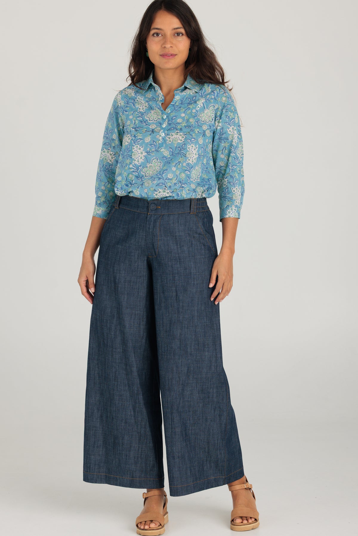 Cassie Shirt Seafoam Bloom