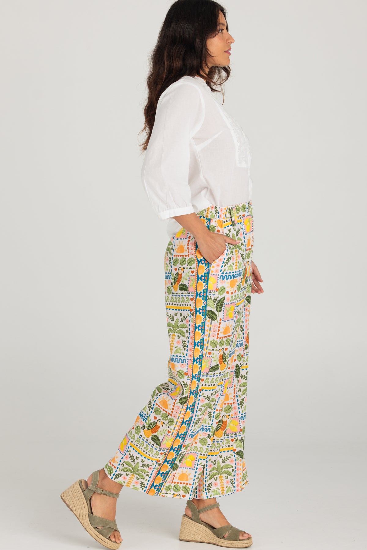 Charlotte Pants Tropical Patchwork