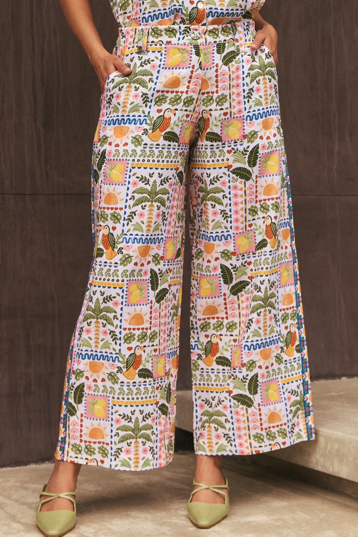 Charlotte Pants Tropical Patchwork