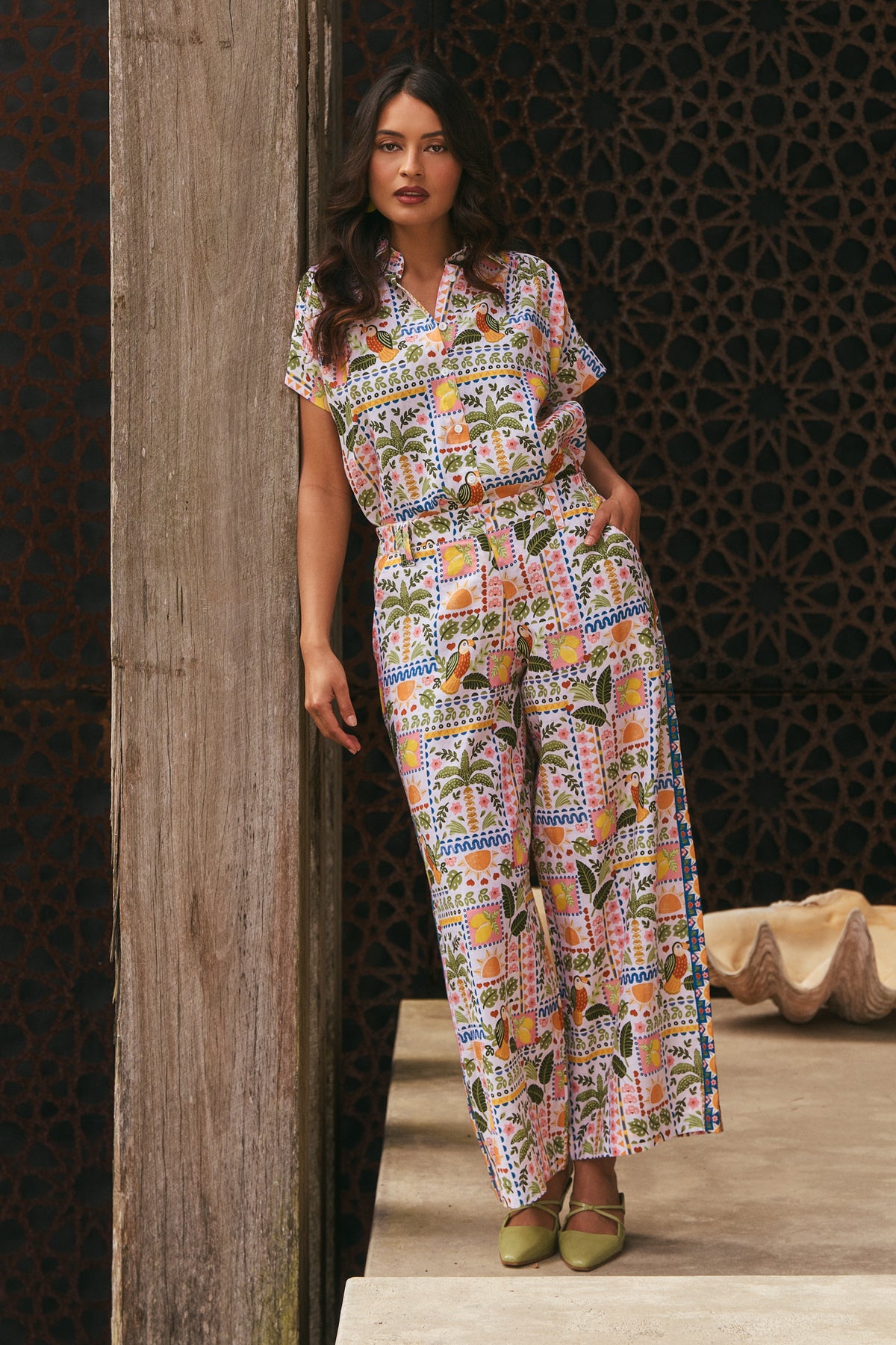 Charlotte Pants Tropical Patchwork