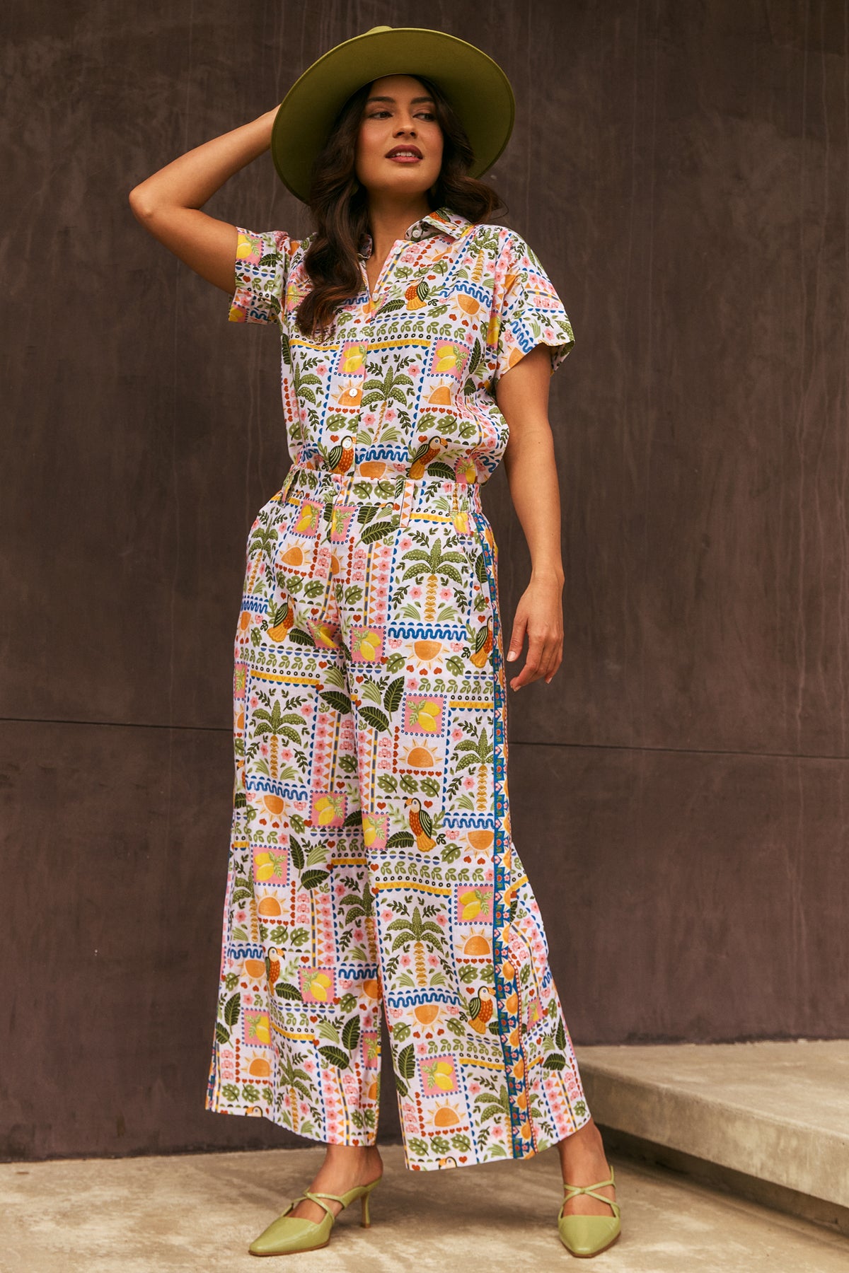Charlotte Pants Tropical Patchwork