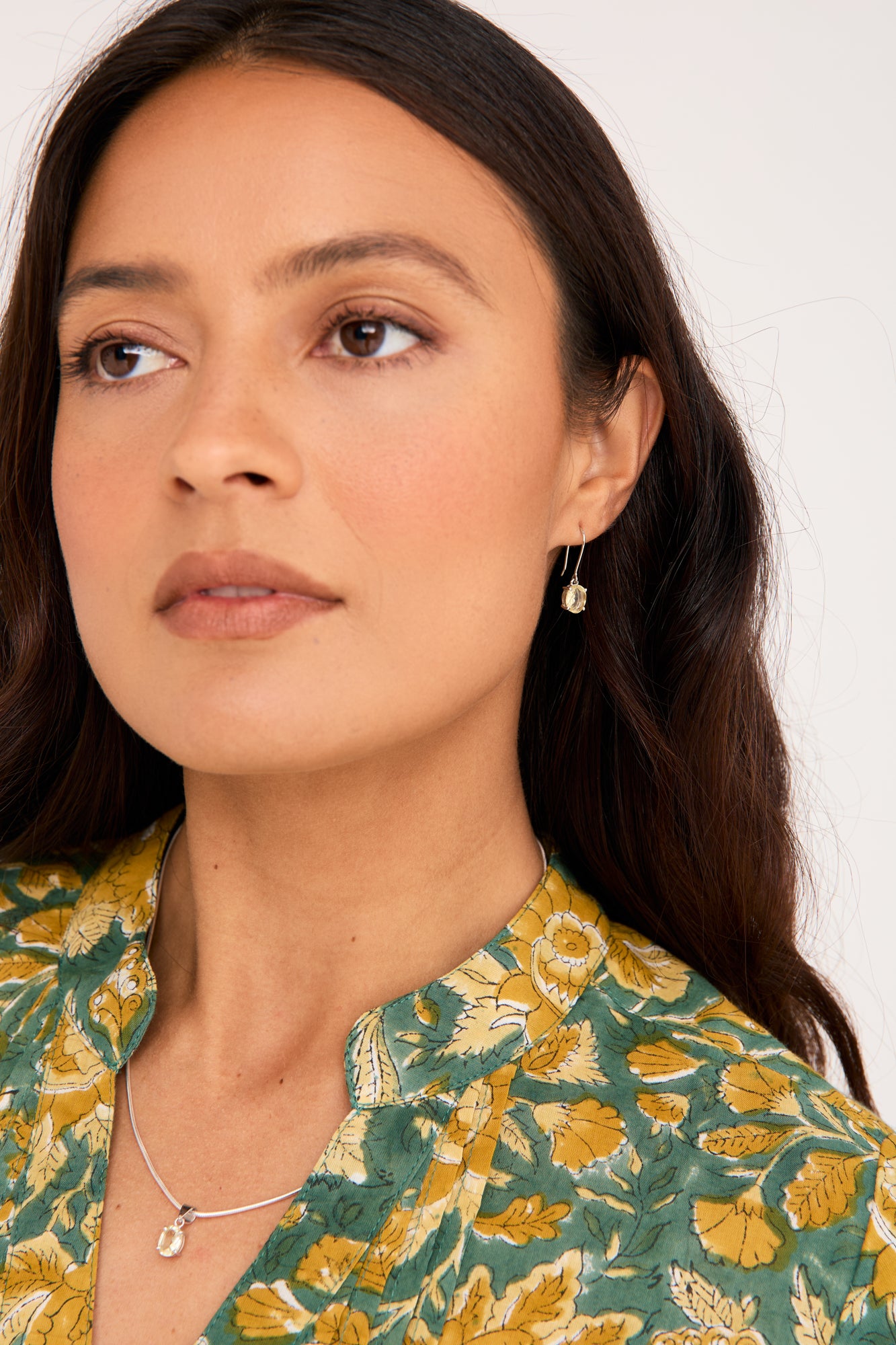 Citrine Silver Drop Earrings