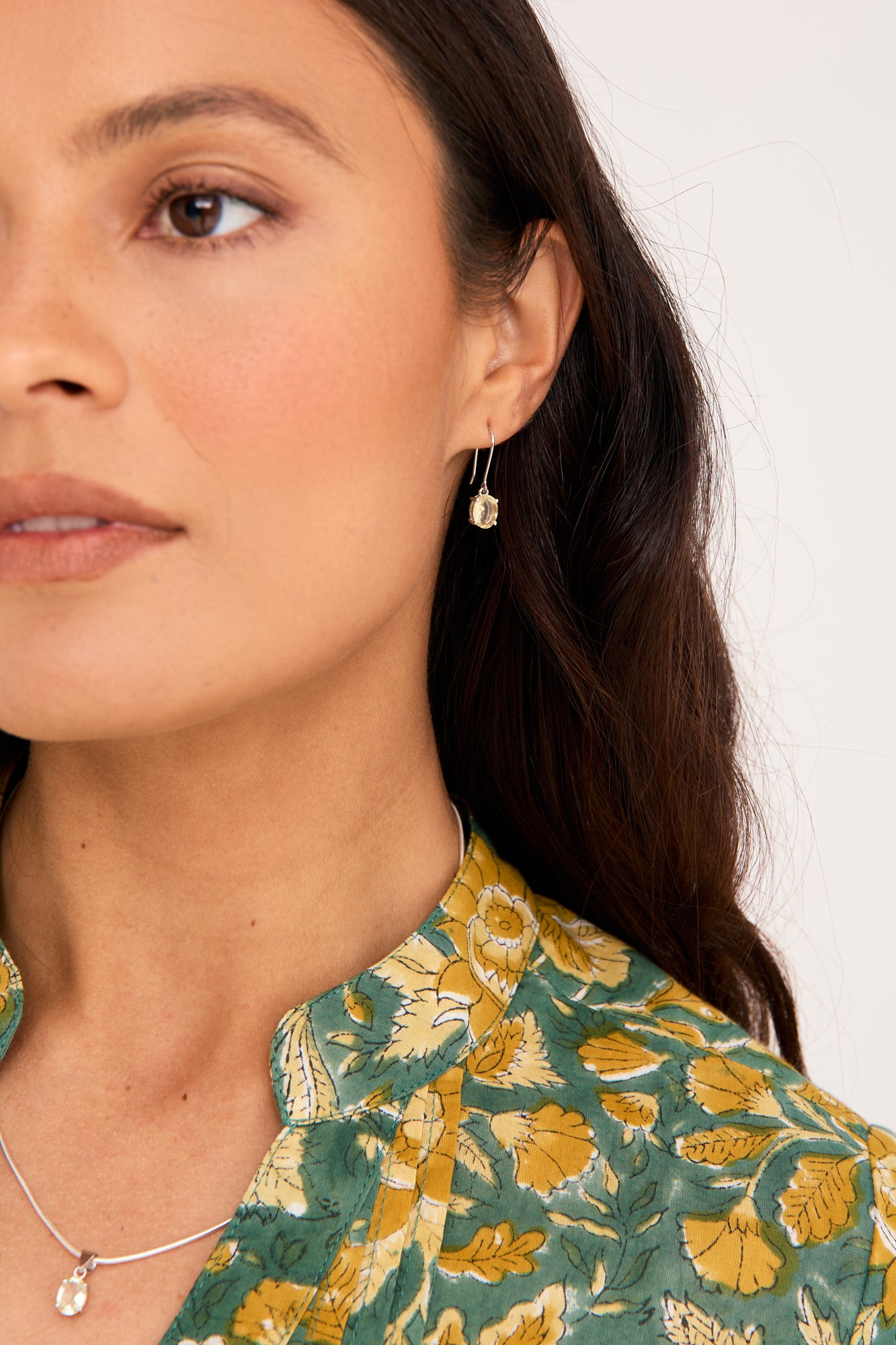 Citrine Silver Drop Earrings