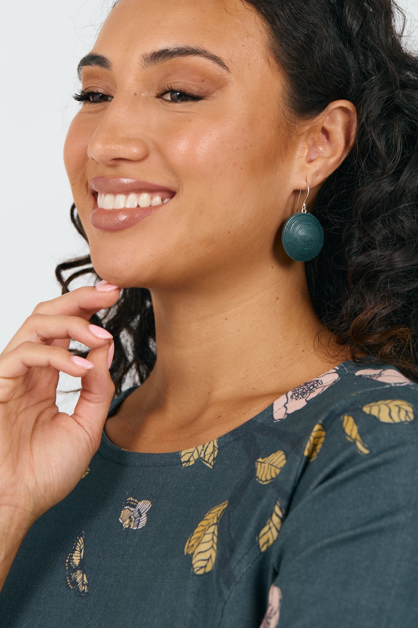 Swirl Earrings Teal