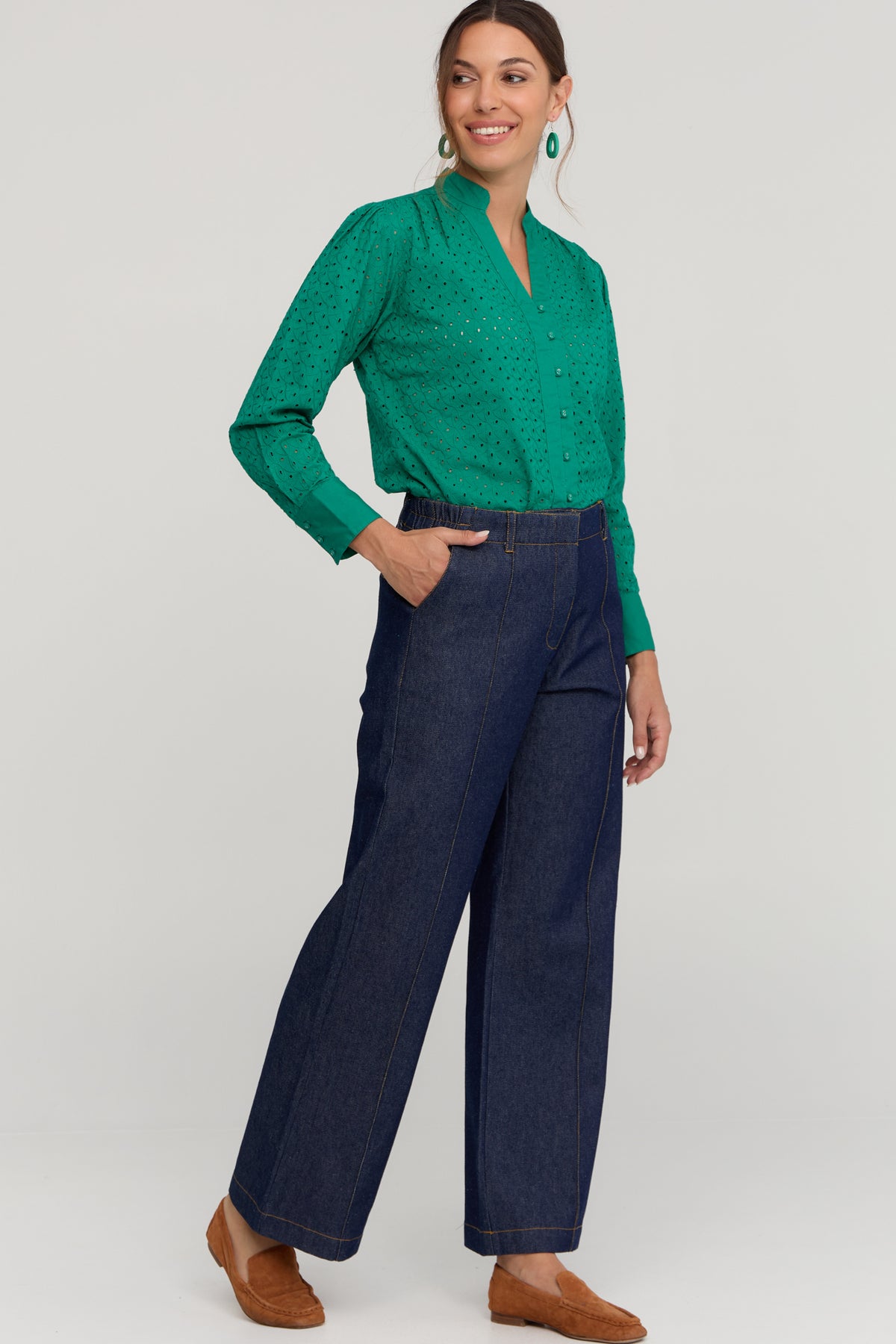 Demi Jeans Denim | Wide Leg High Rise Denim Jeans | Ella & Sunday