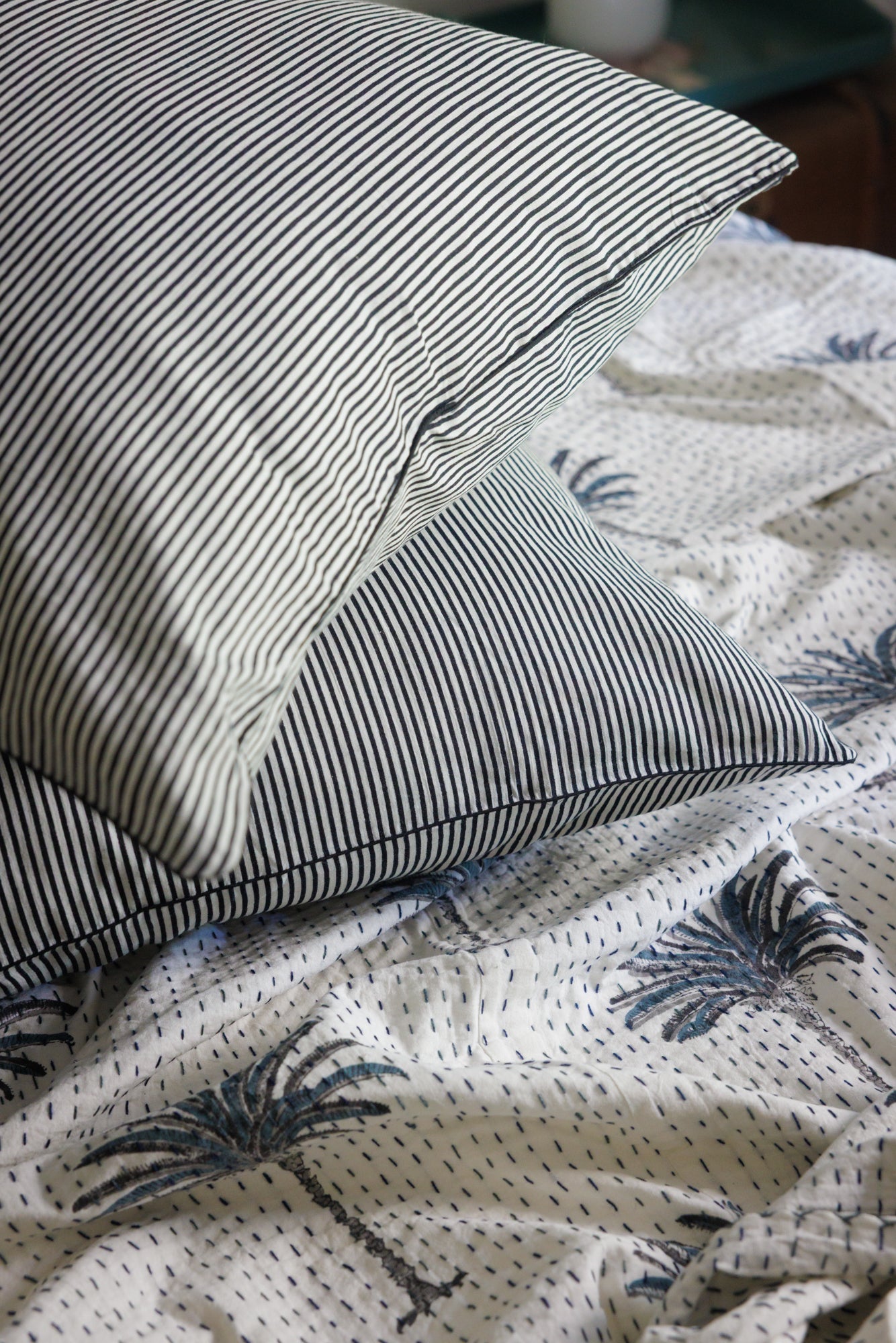 European Pillowcase Midnight Stripes