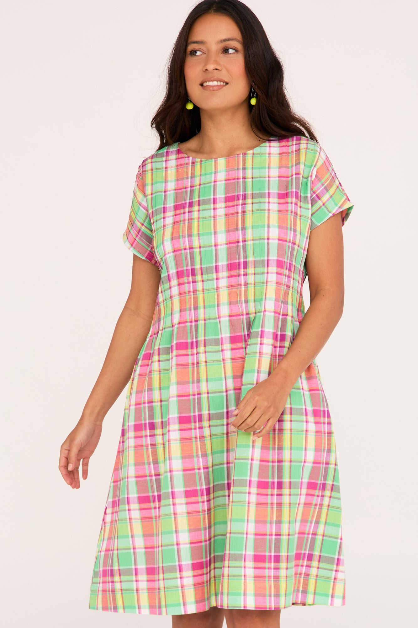 Folk Dress Pink Check