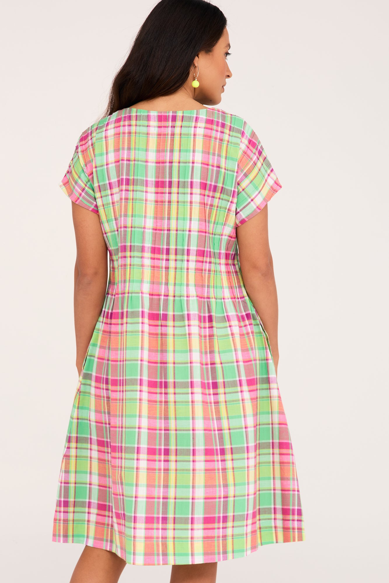 Folk Dress Pink Check