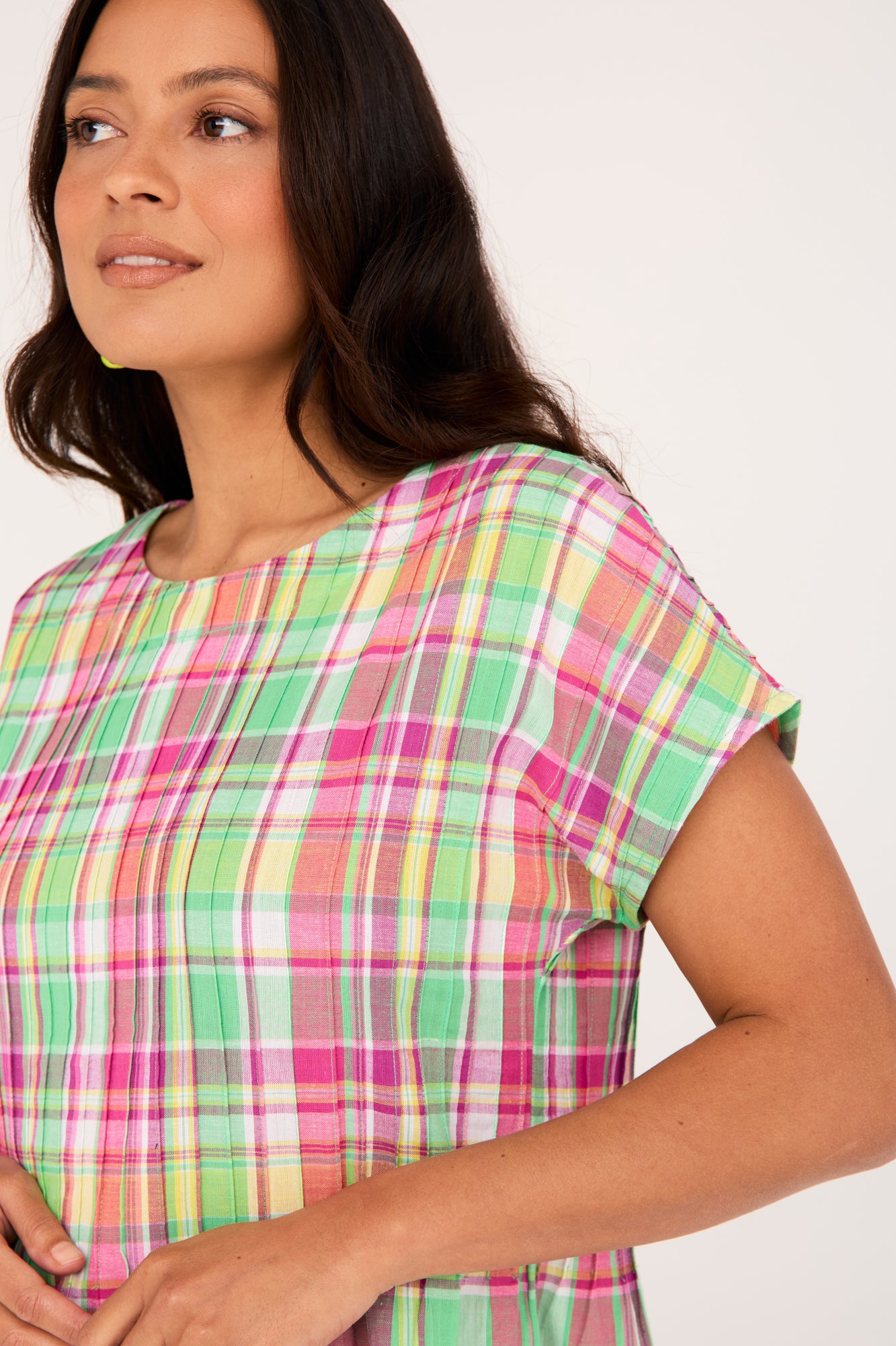 Folk Dress Pink Check