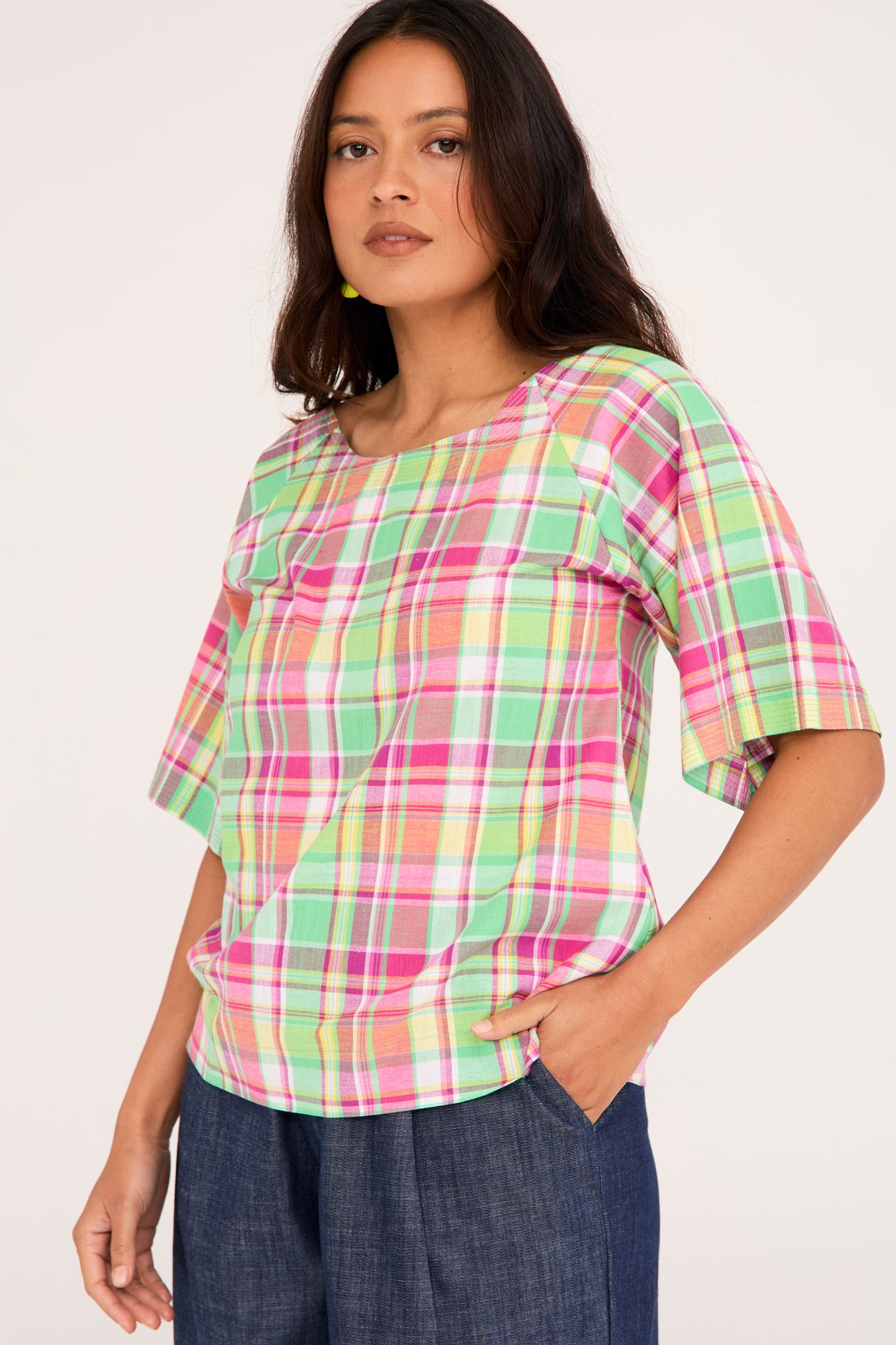 Hope Top Pink Check