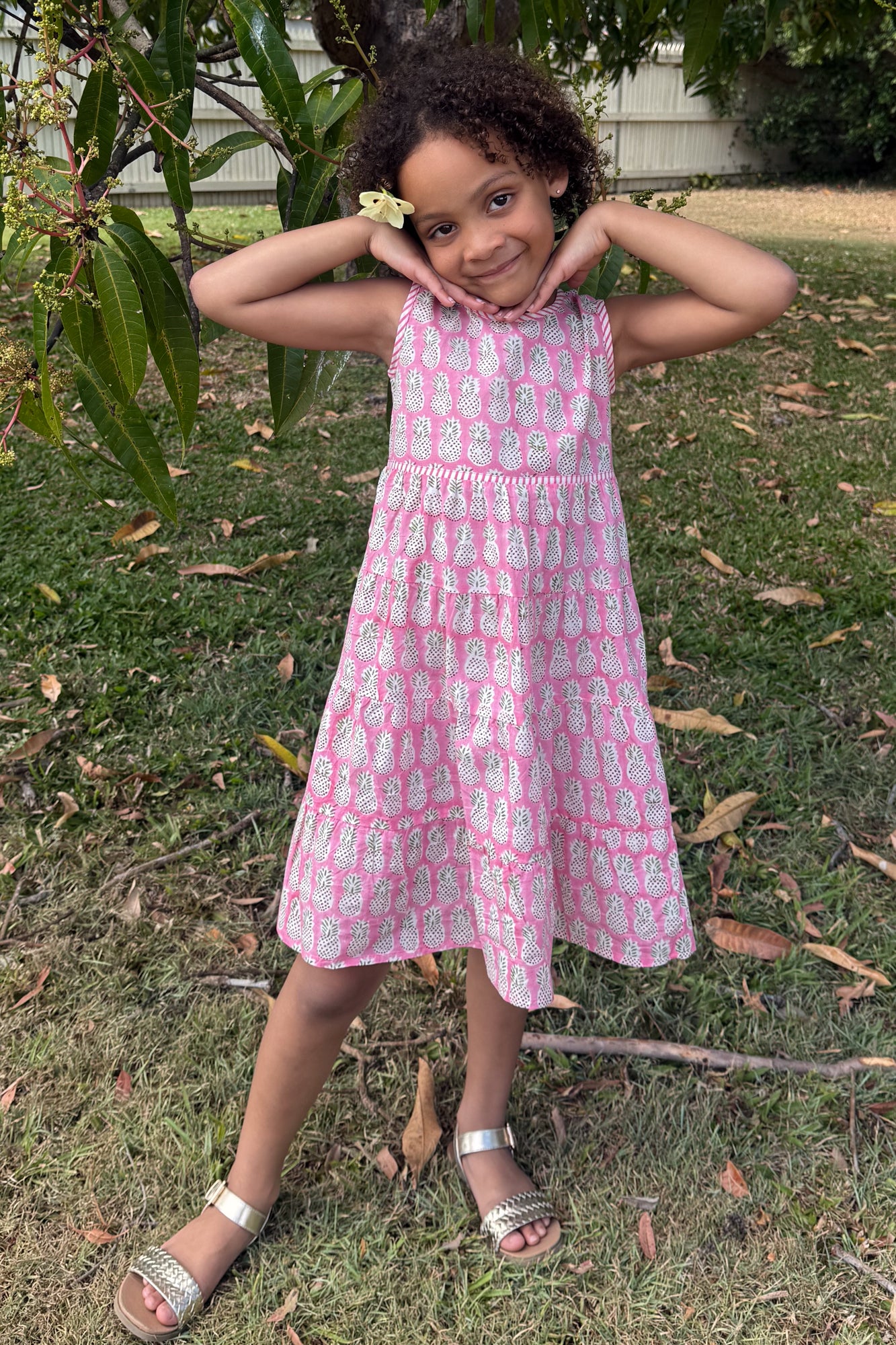 Indigo Girls Dress Pink Pineapple