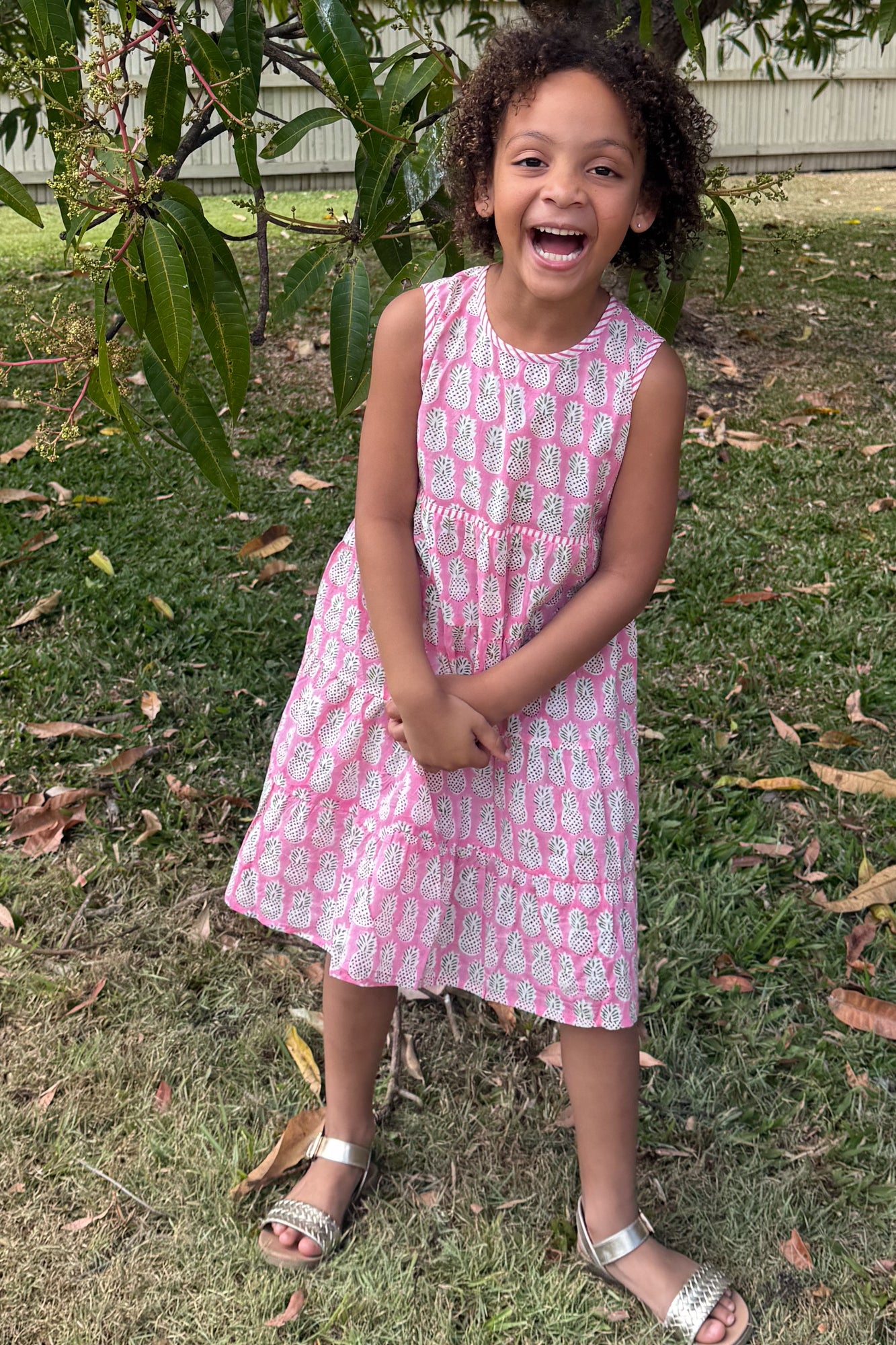 Indigo Girls Dress Pink Pineapple