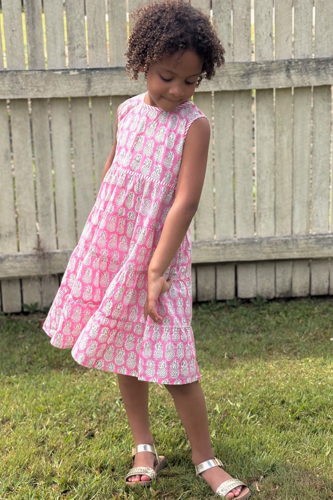 Indigo Girls Dress Pink Pineapple