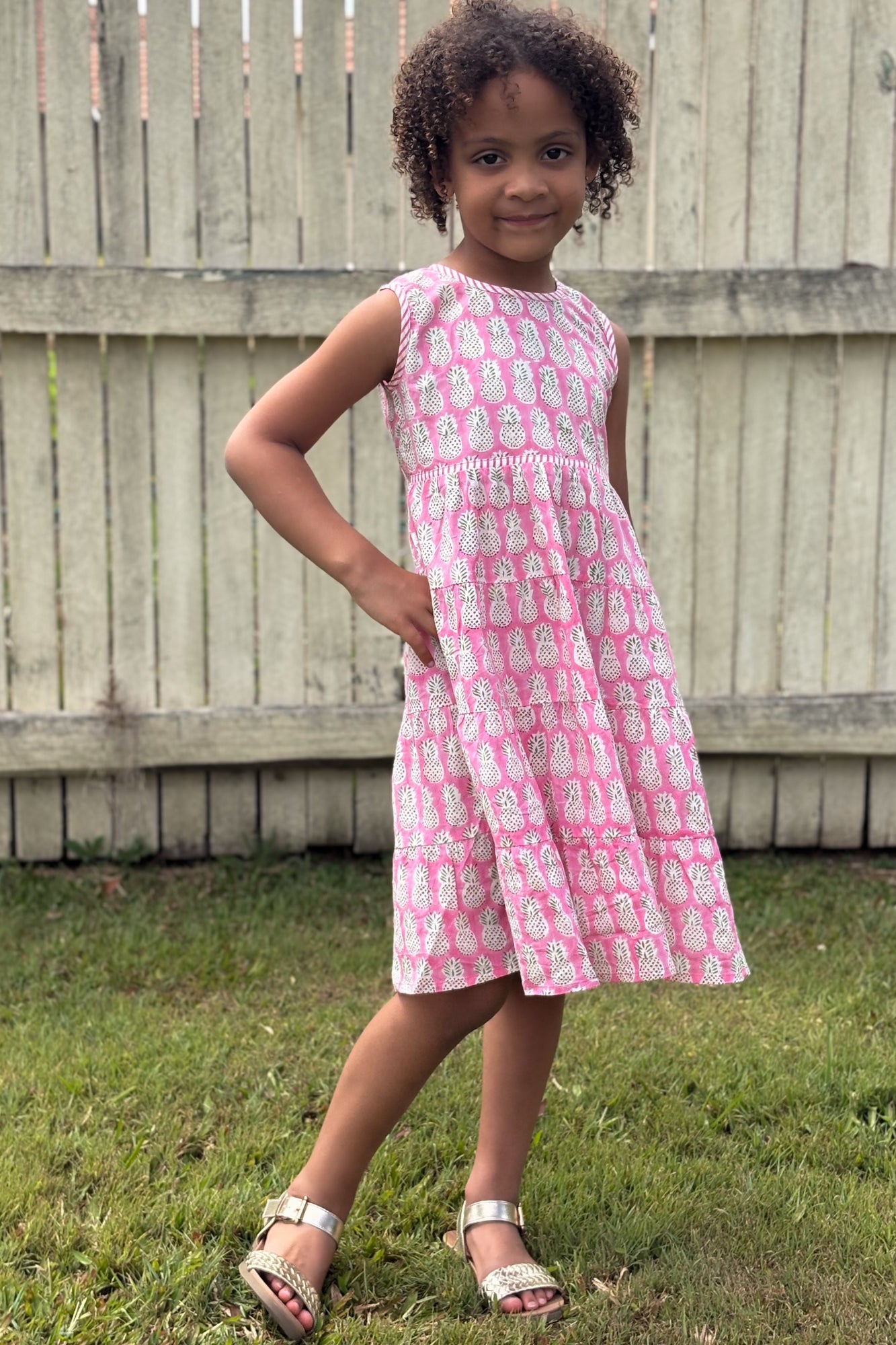 Indigo Girls Dress Pink Pineapple