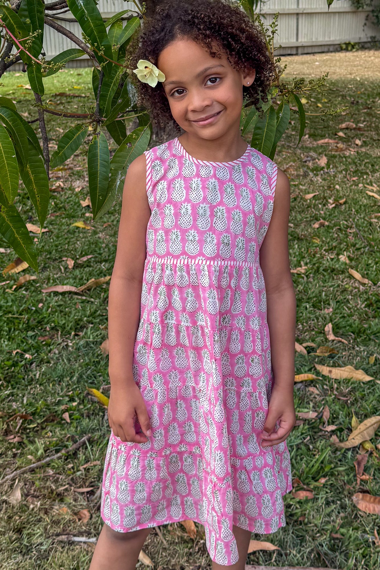 Indie Girls Dress Pink Pineapple