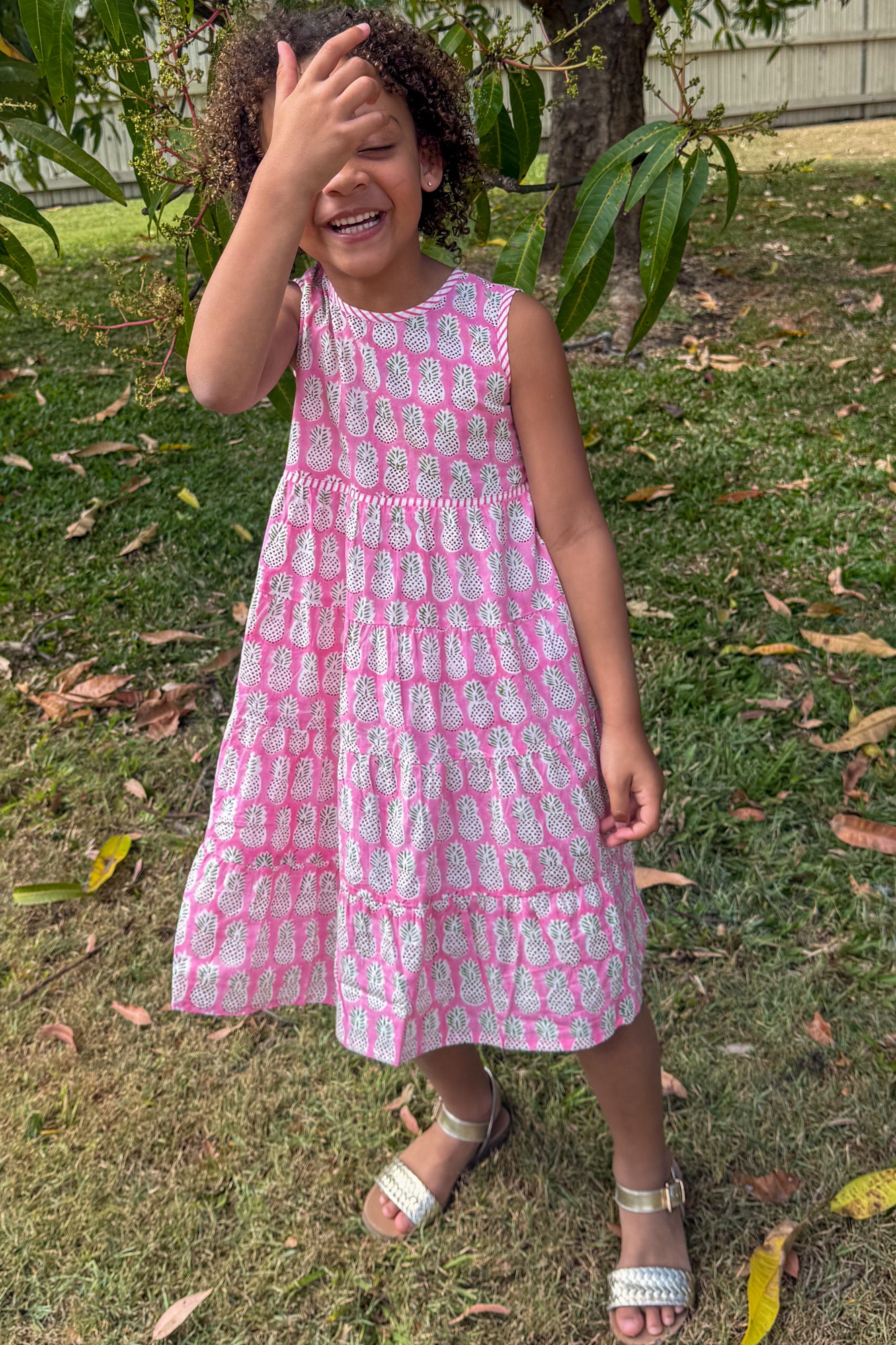 Indie Girls Dress Pink Pineapple