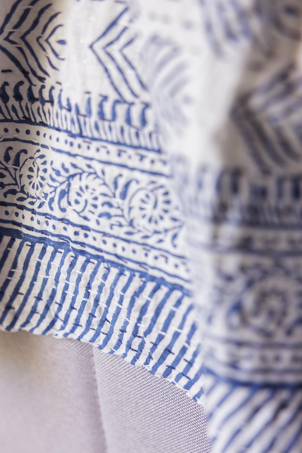 Kantha Quilt Indigo Fern