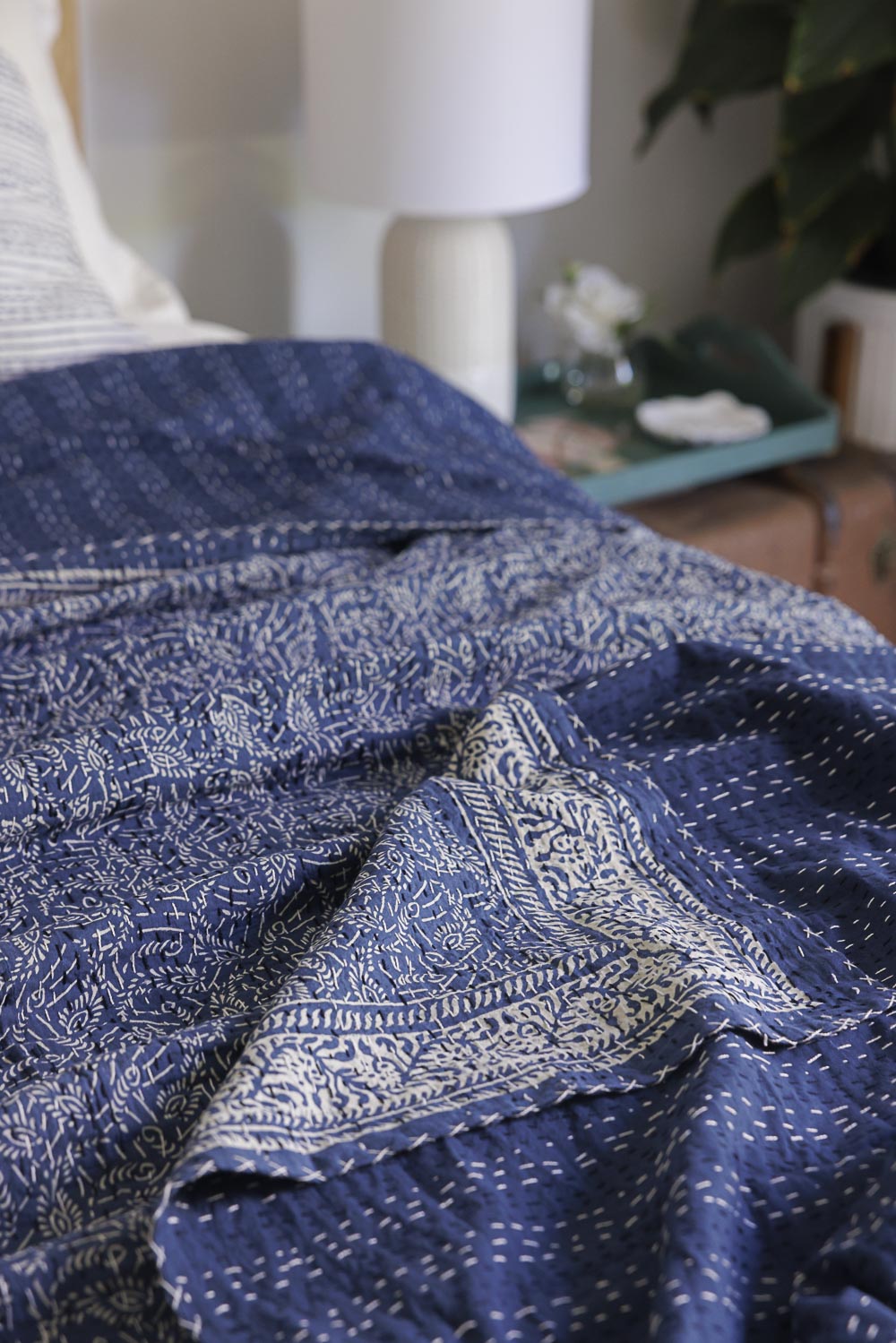 Kantha Quilt Indigo Patterns