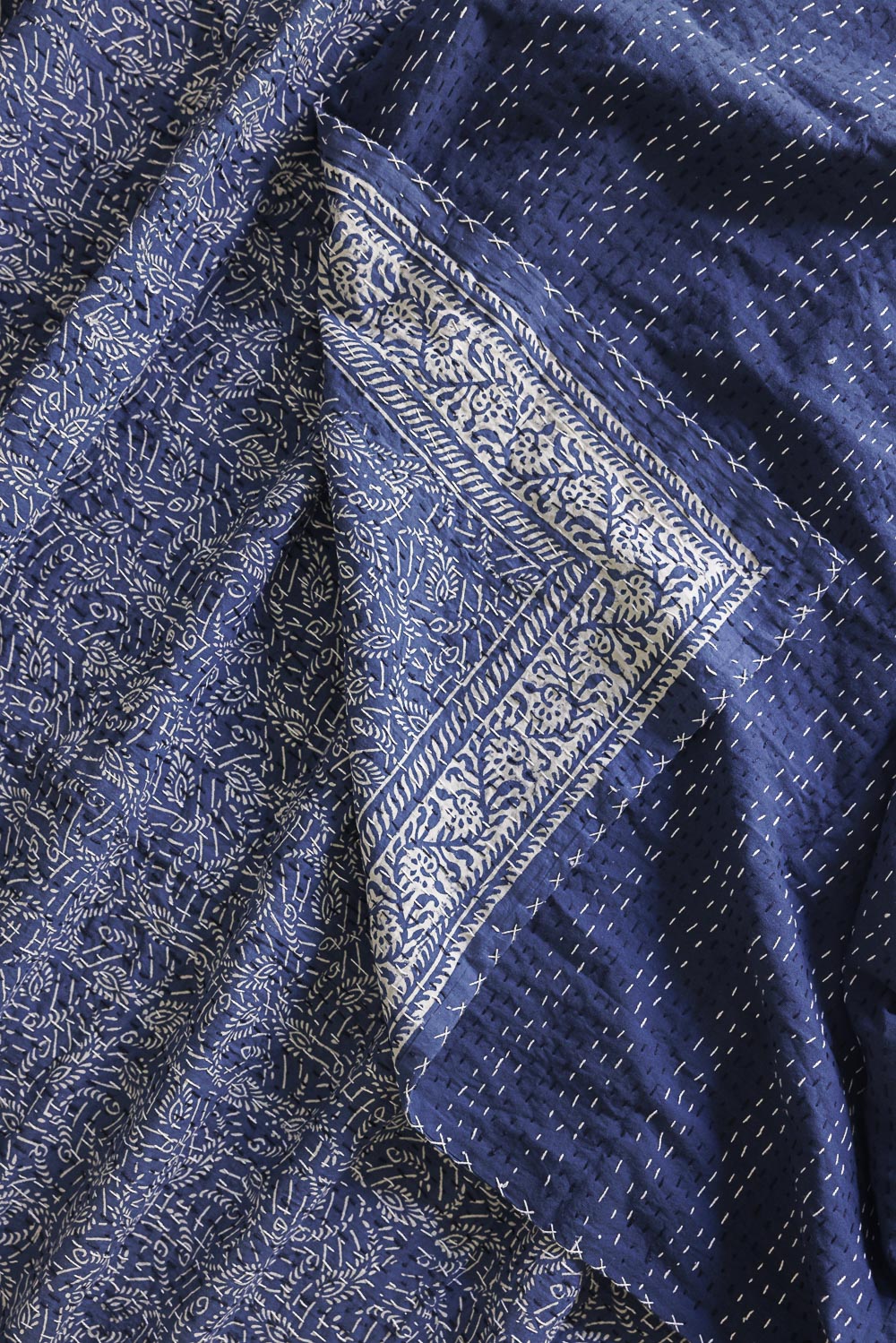 Kantha Quilt Indigo Patterns