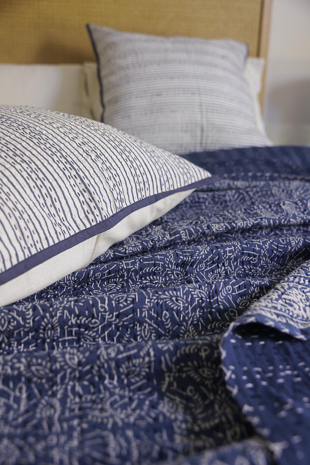 Kantha Quilt Indigo Patterns