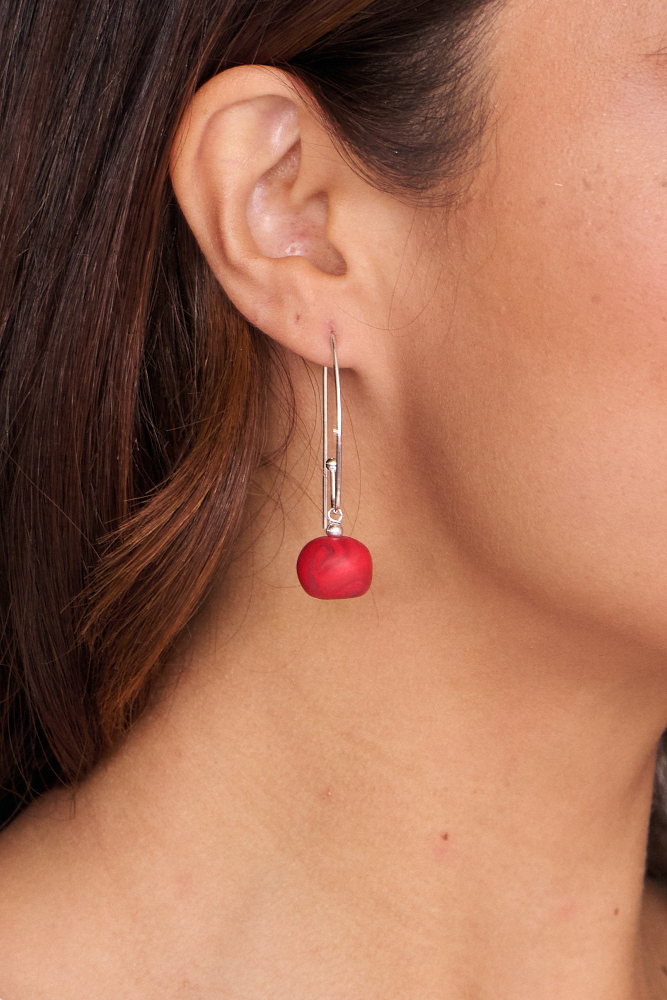 Polymer Clay Cherry Red Earrings