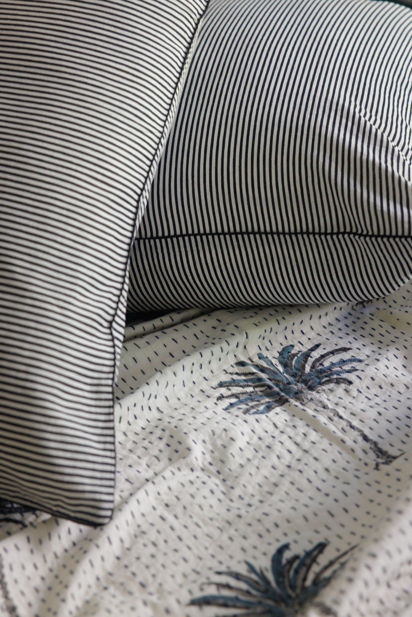 Kantha Quilt Cool Palms