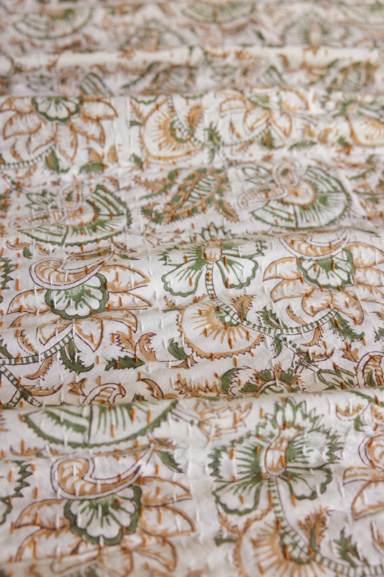 Kantha Quilt Desert Flowers