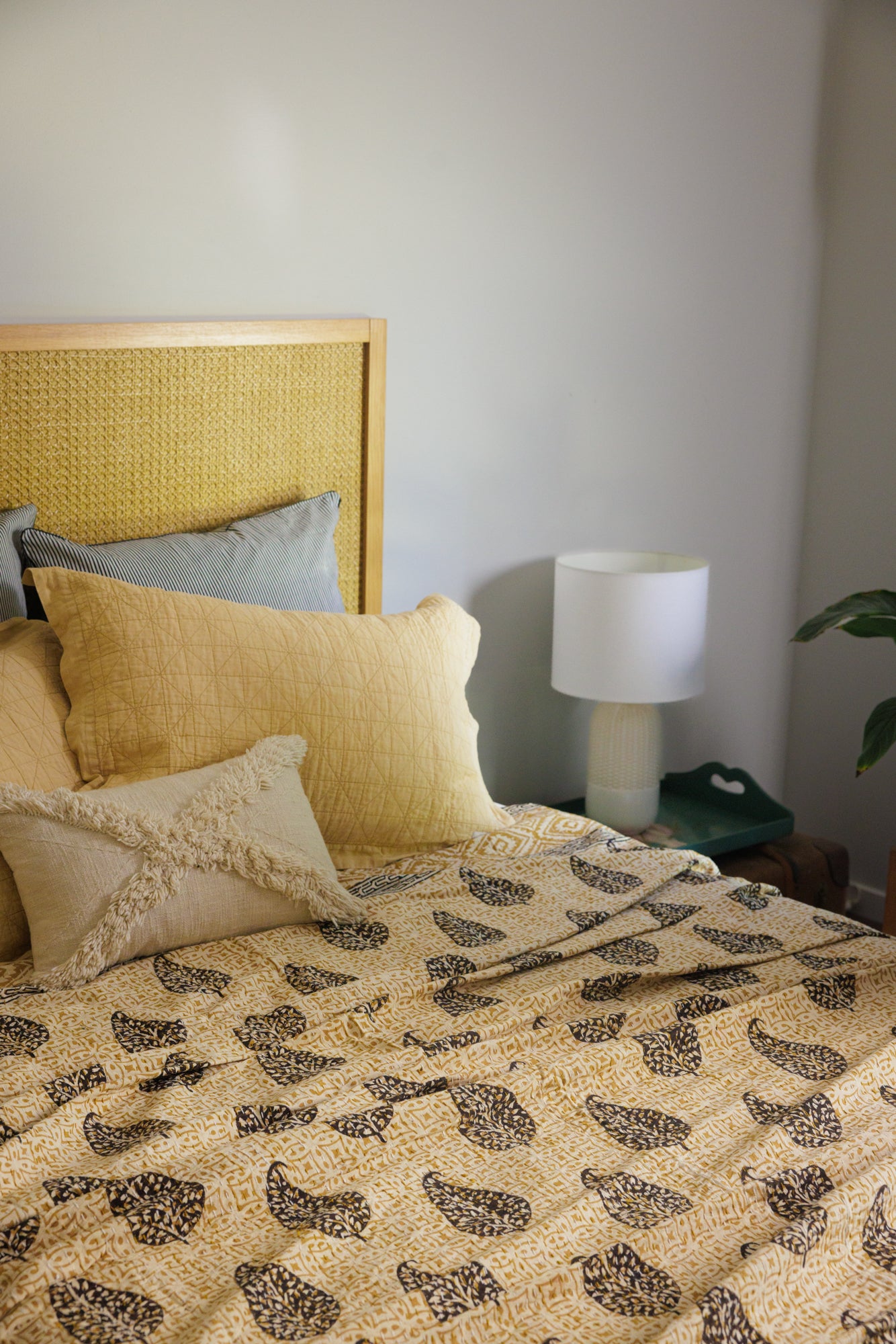 Kantha Quilt Falling Leaves