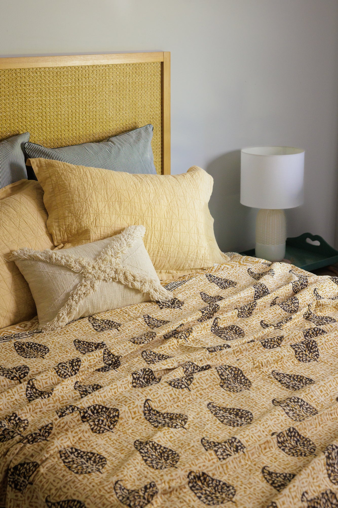 Kantha Quilt Falling Leaves