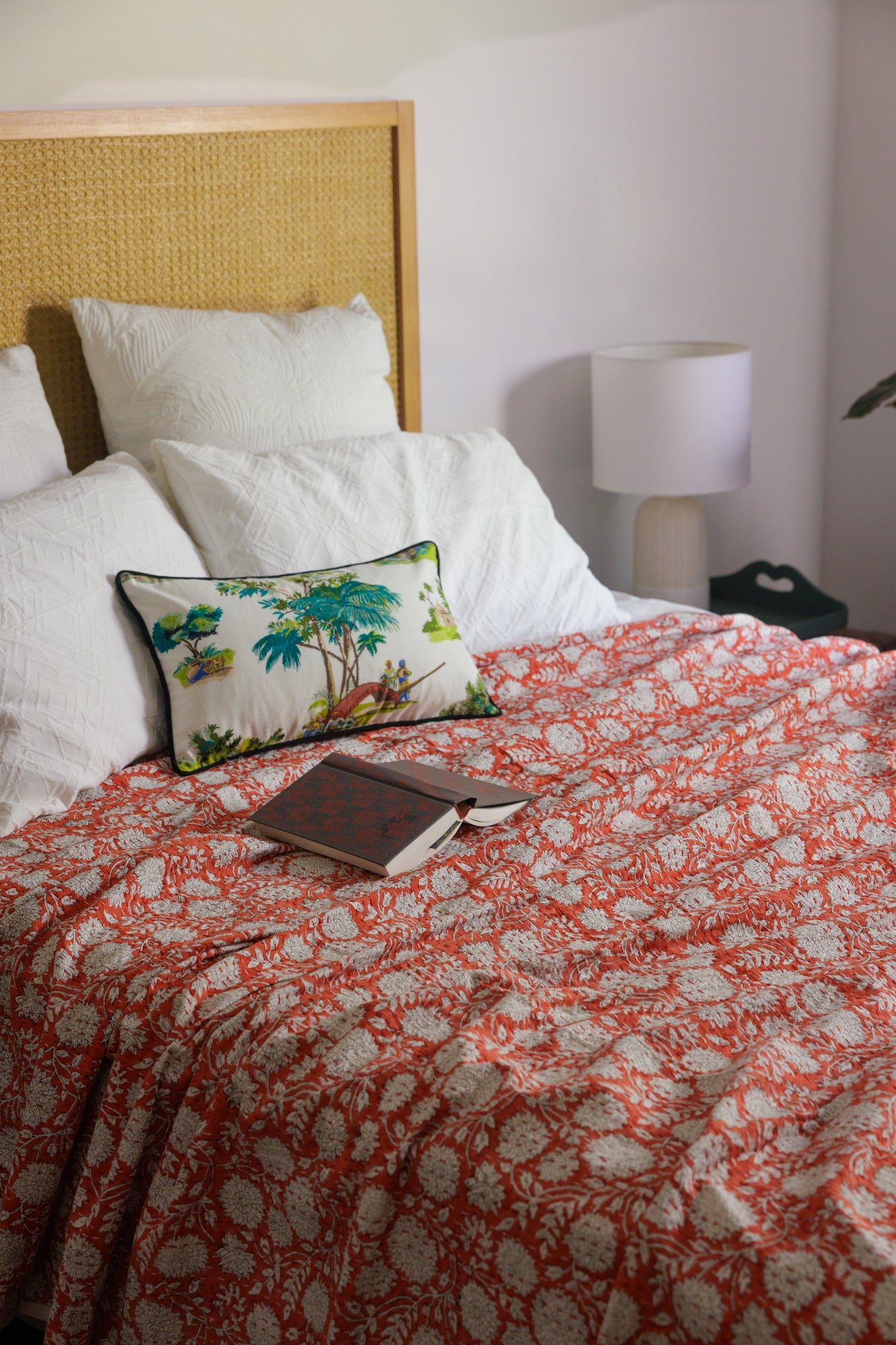 Kantha Quilt Scarlett Dahlia
