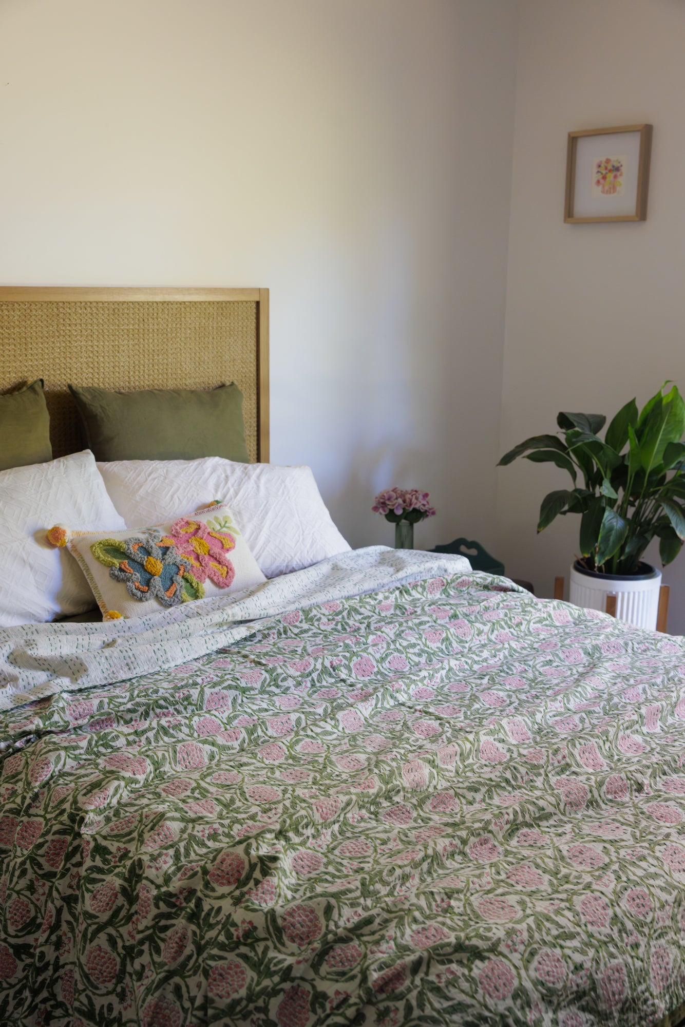 Kantha Quilt Vignoble Rose