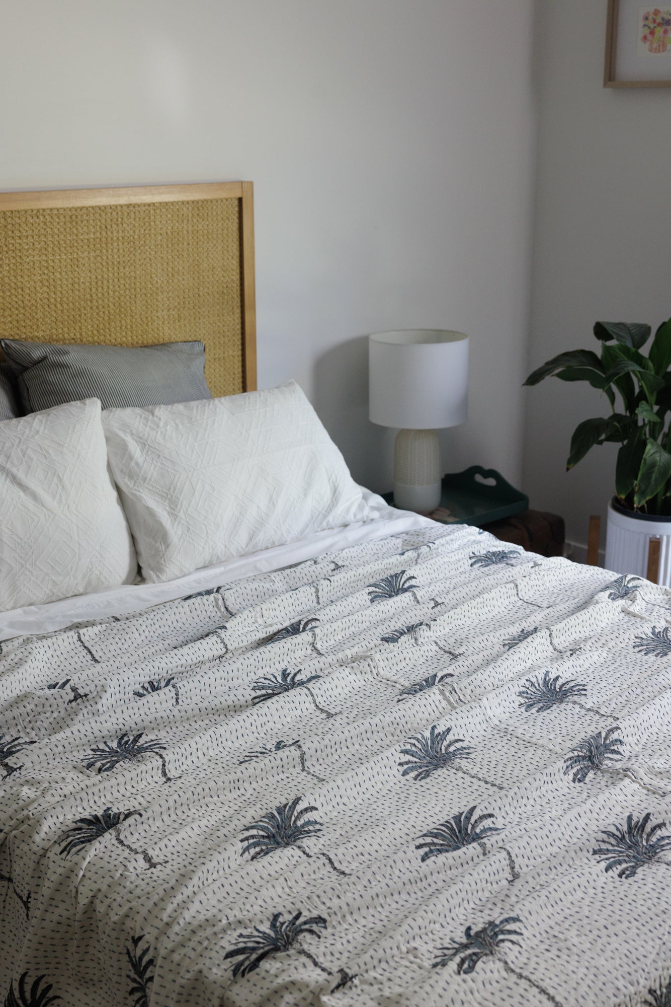 Kantha Quilt Cool Palms