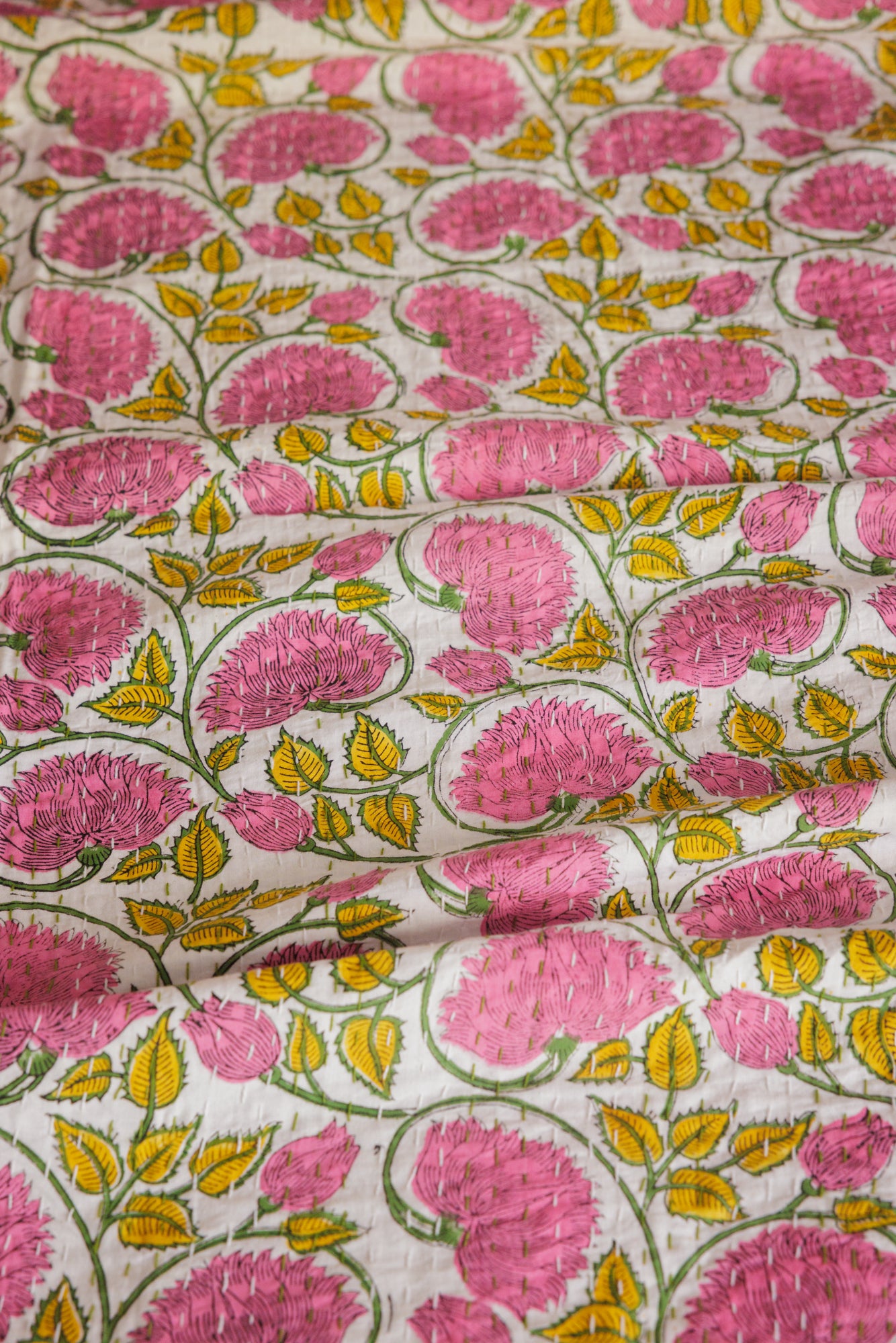 Kantha Quilt Wild Flowers
