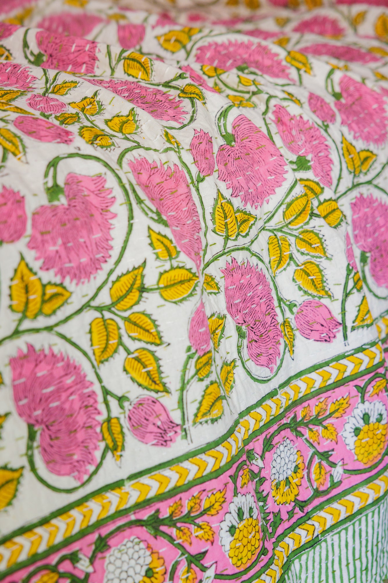 Kantha Quilt Wild Flowers