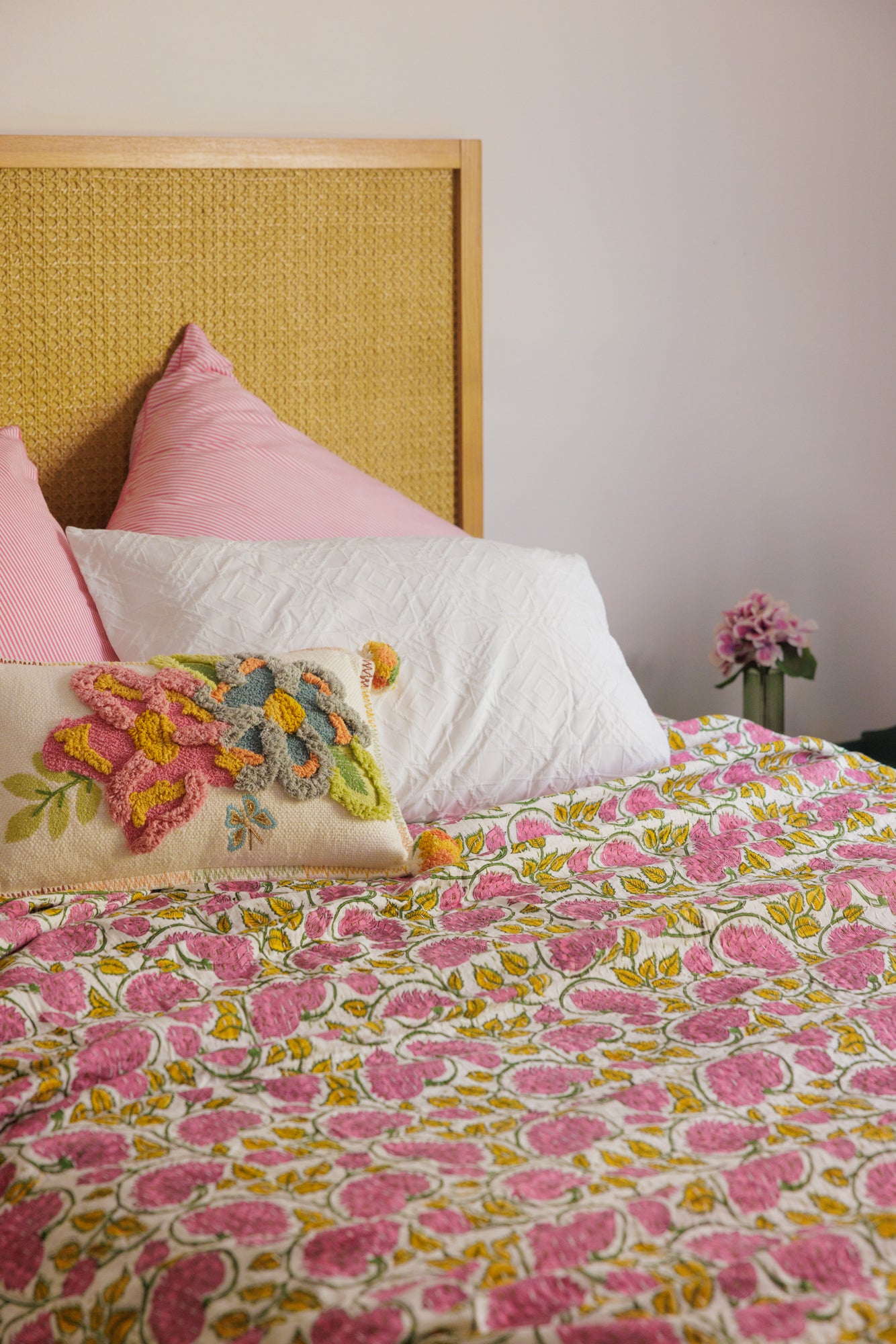 Kantha Quilt Wild Flowers