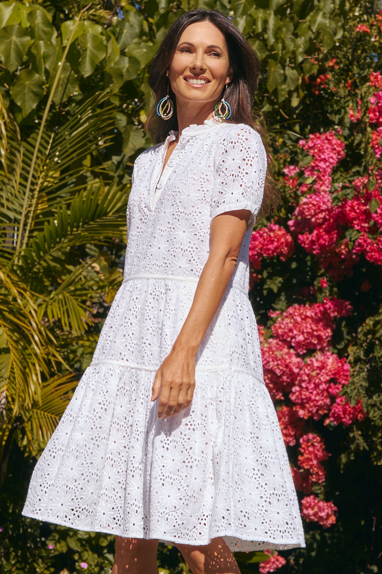 Keely Dress White Embroidery