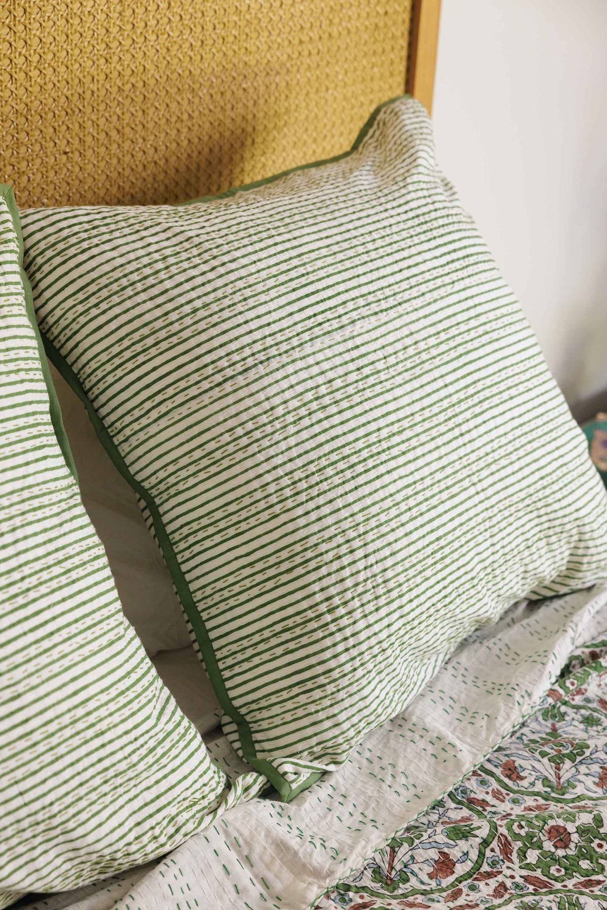 Kantha Stitched European Pillowcase Eden