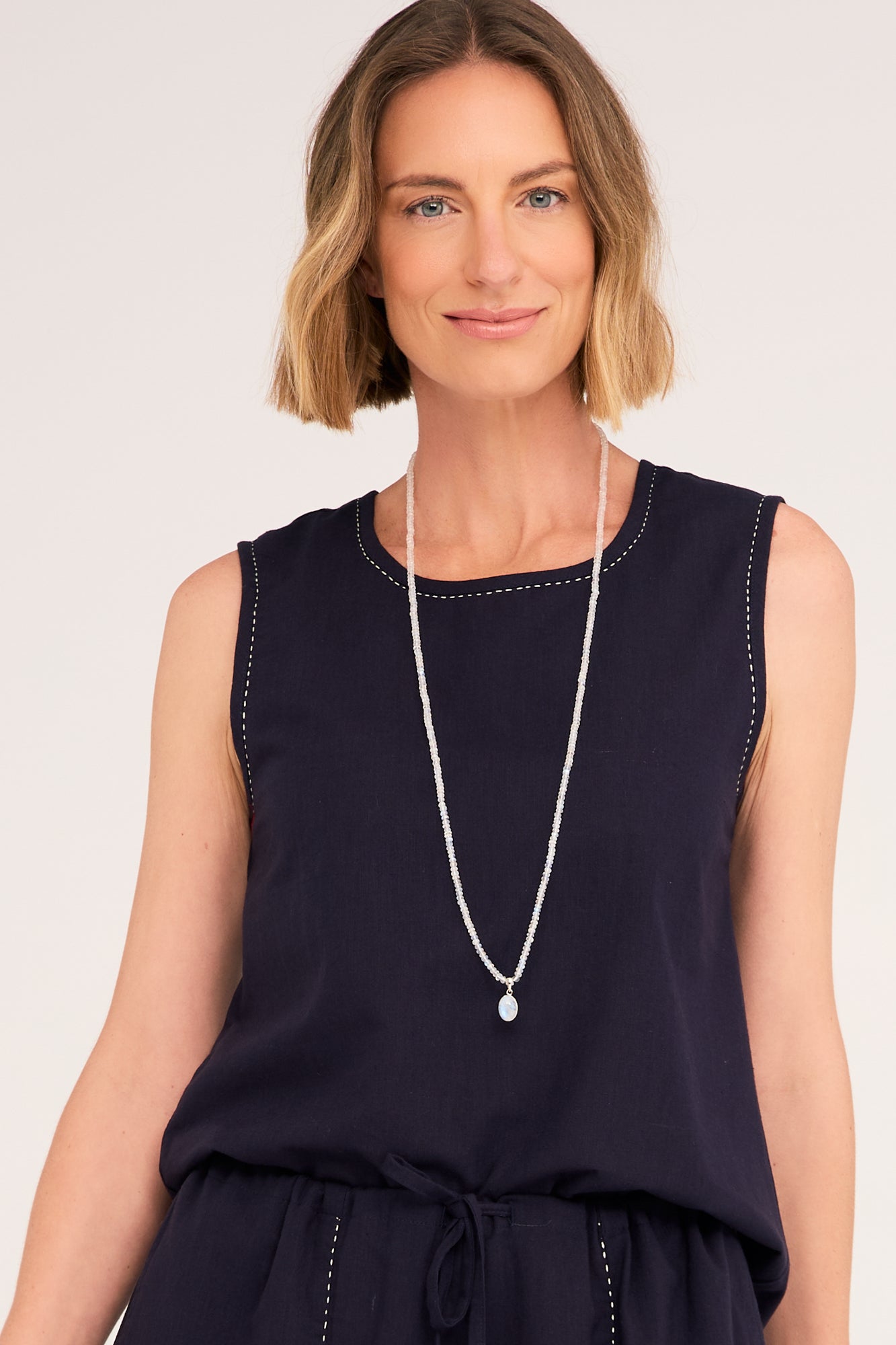 Moonstone Long Necklace & Pendant