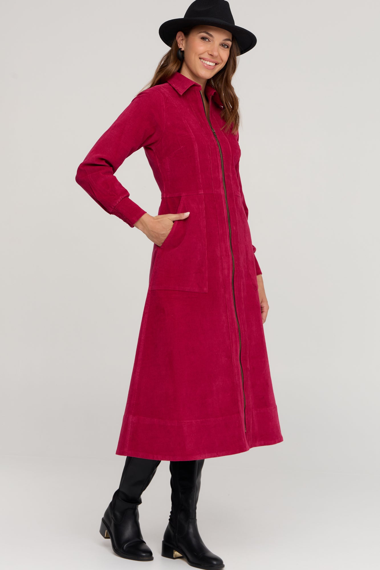 Lumi Dress Garnet Red Cord